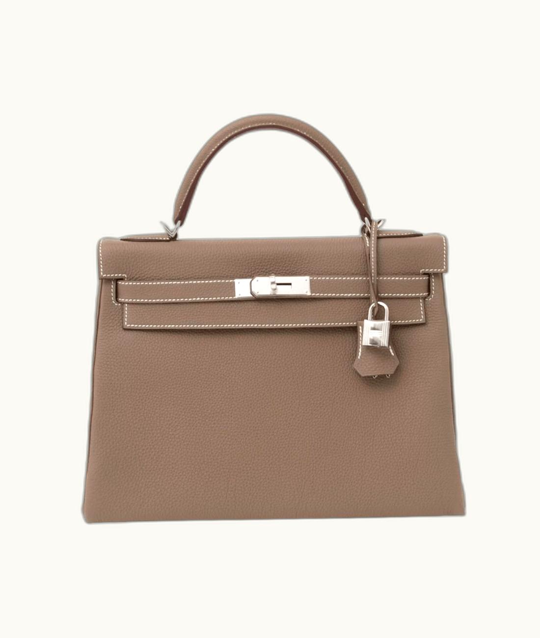 Hermès Hermès Kelly 32cm - Etoupe - Epsom - Sellier - Palladium (PHW)