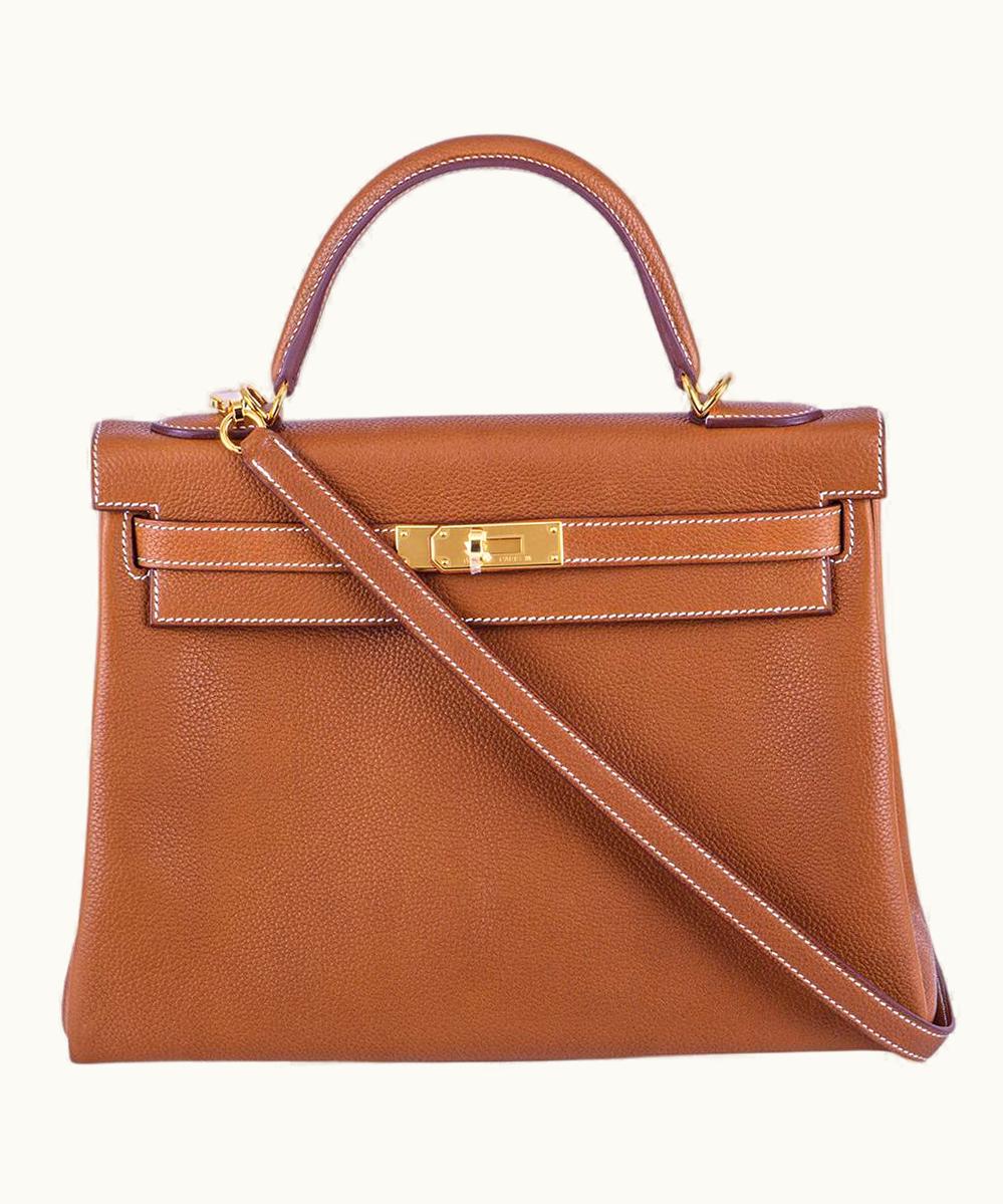 Hermès Hermès Kelly 32cm - Fauve - Swift - Sellier - Gold (GHW)