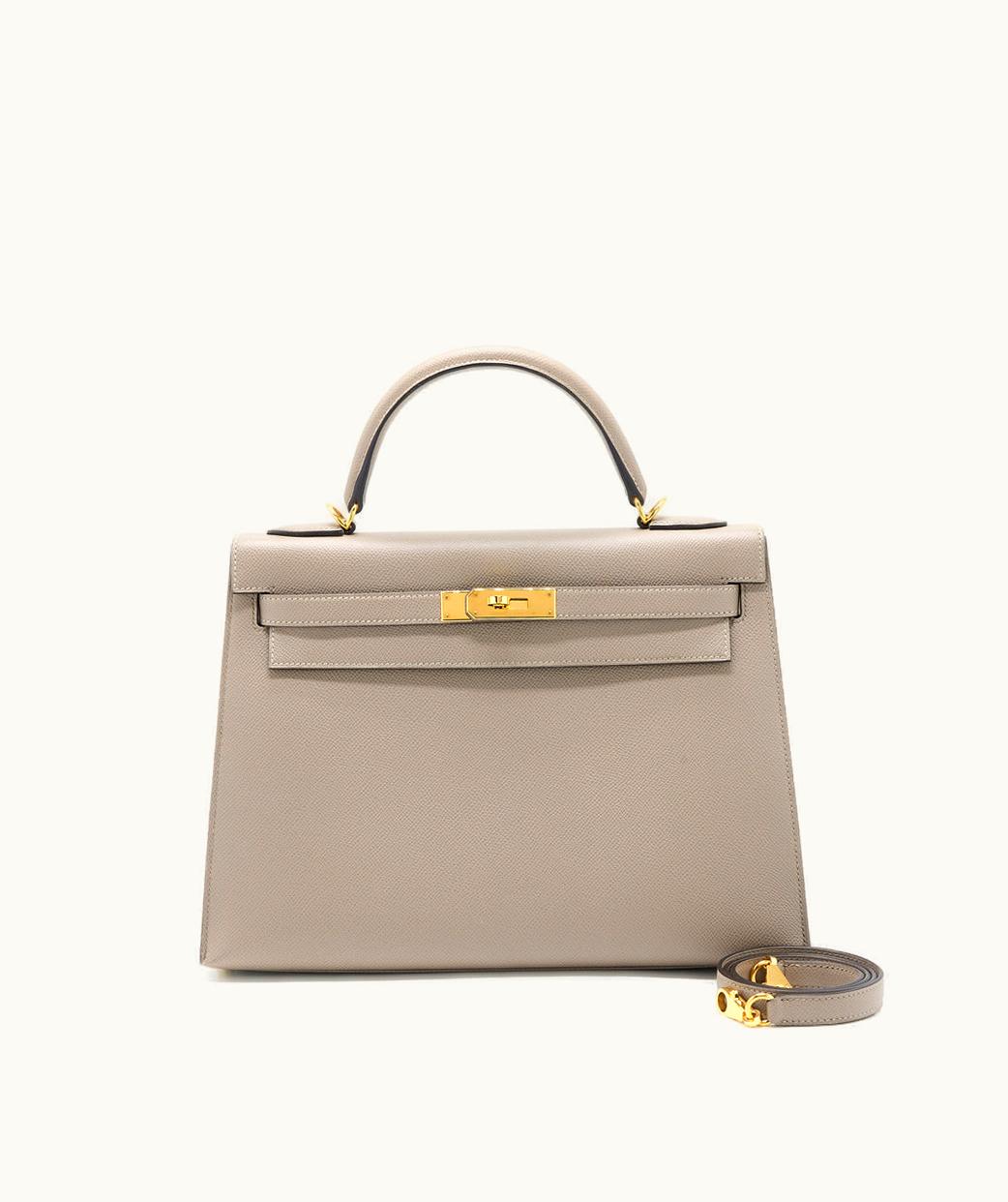 Hermès Hermès Kelly 32cm - Gris Asphalt - Epsom - Sellier - Gold (GHW)