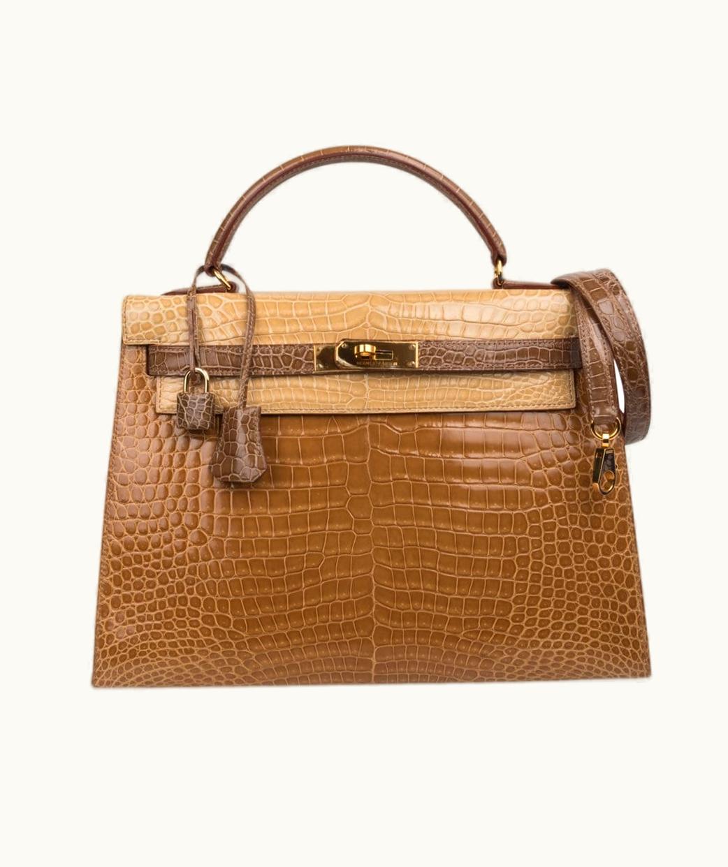 Hermès Hermès Kelly 32cm - Poussiere - Swift - Sellier - Gold (GHW)