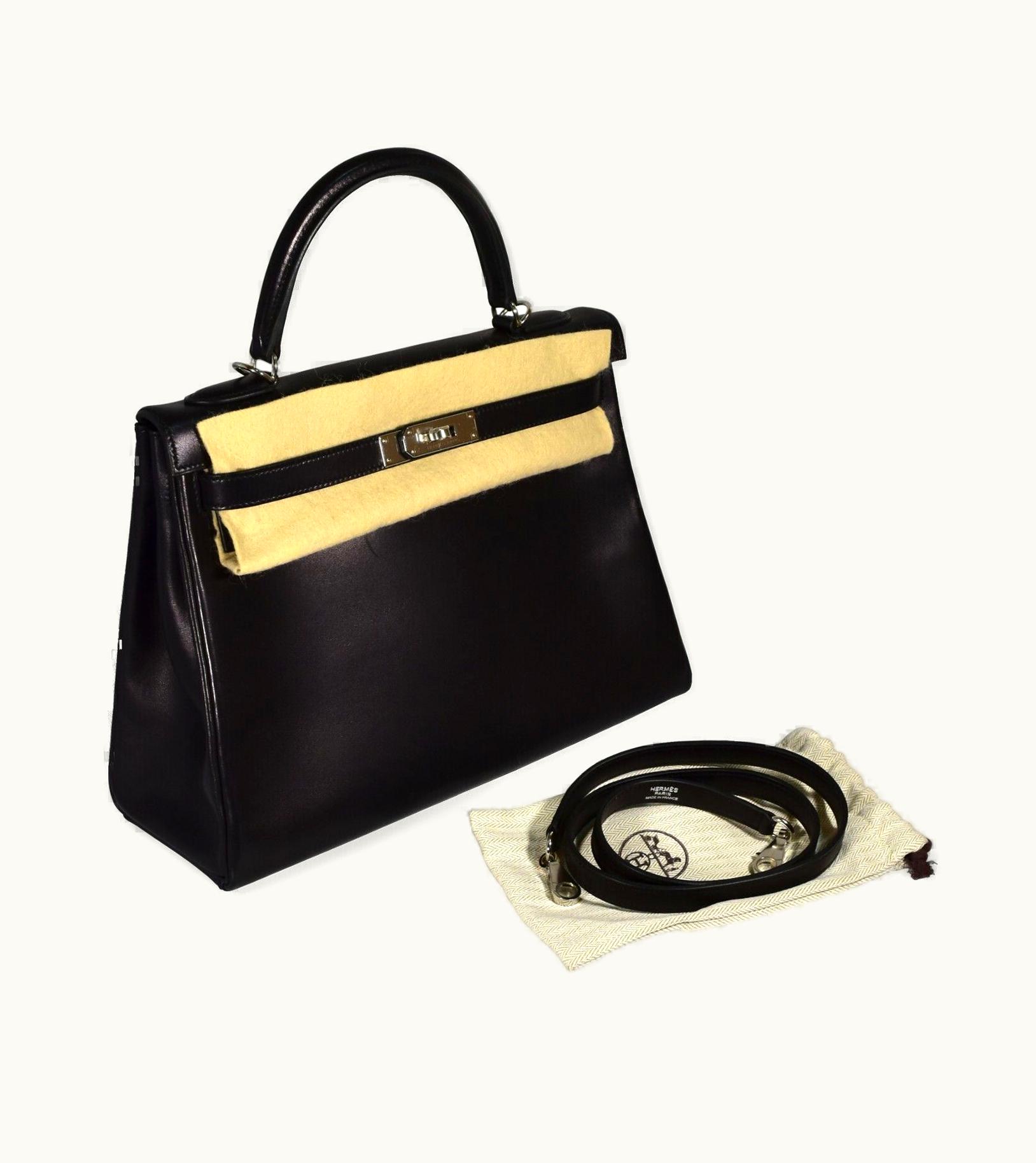 Hermès Hermès Kelly 32cm - Noir - Swift - Retourne - Palladium (PHW)