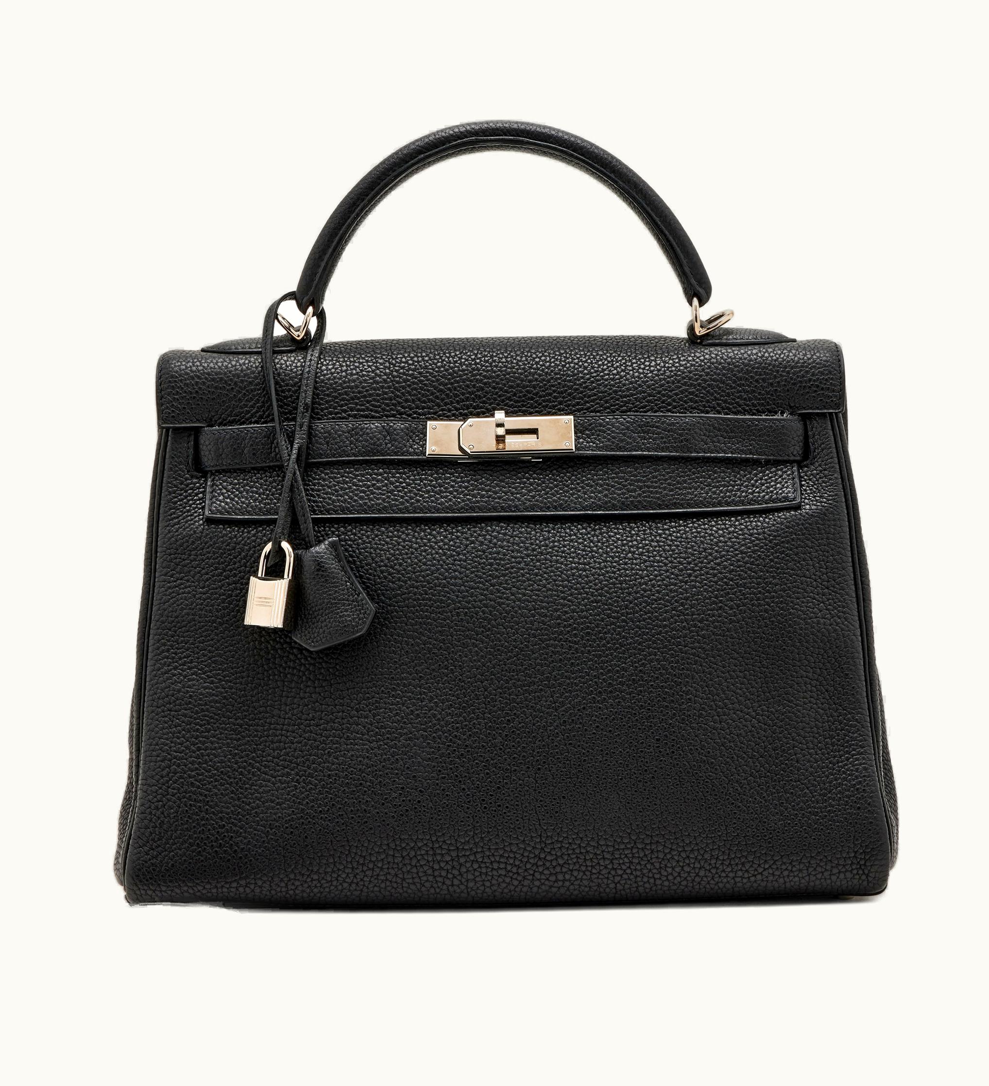Hermès Hermès Kelly 32cm - Black - Togo - Retourne - Palladium (PHW)