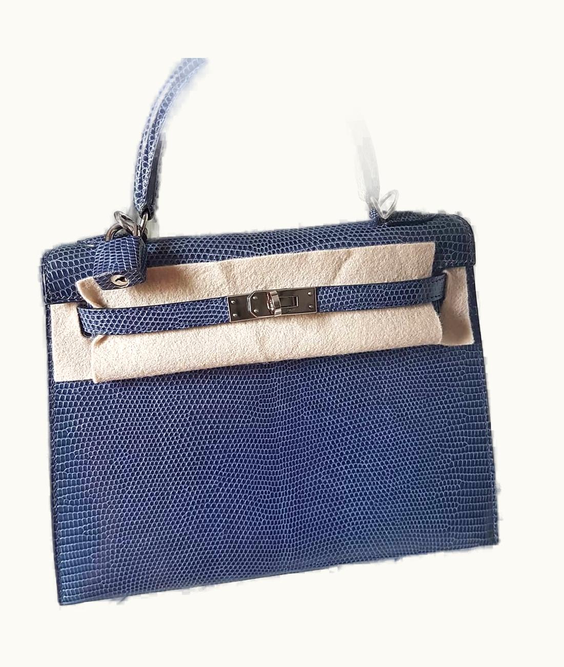 Hermès Hermès Kelly 35cm - Bleu Brighton - Epsom - Sellier - Palladium (PHW)