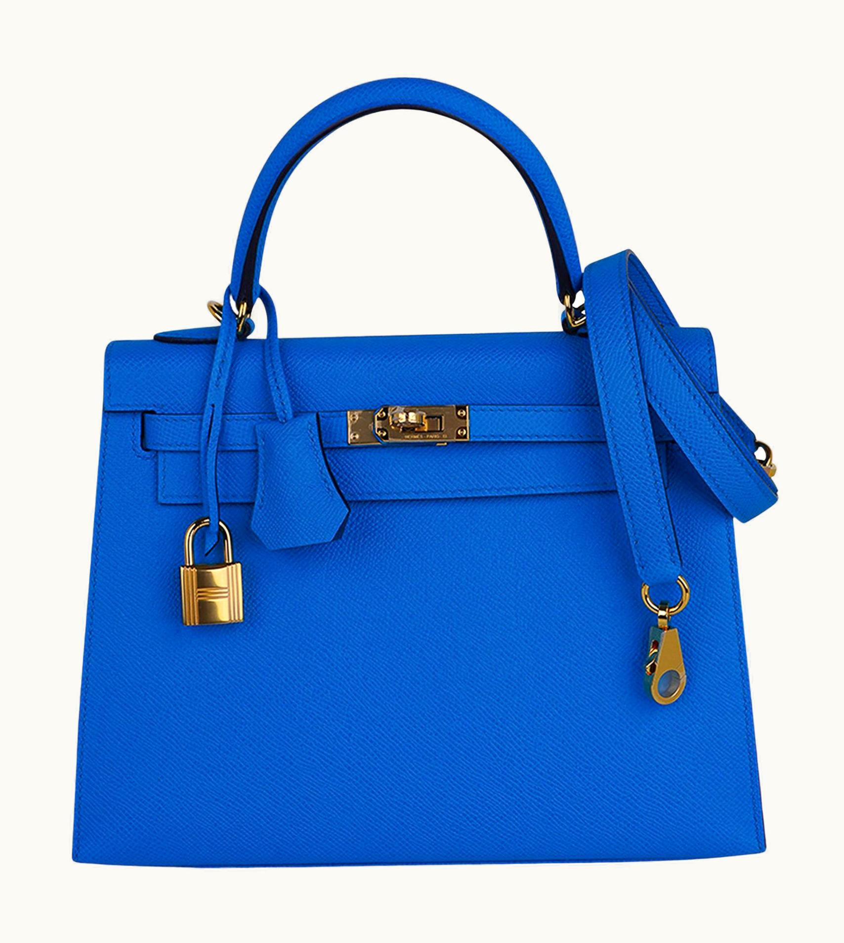 Hermès Hermès Kelly 35cm - Bleu Frida - Epsom - Retourne - Gold (GHW)