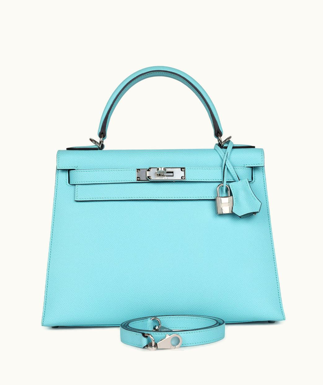 Hermès Hermès Kelly 35cm - Bleu Atoll - Togo - Sellier - Palladium (PHW)