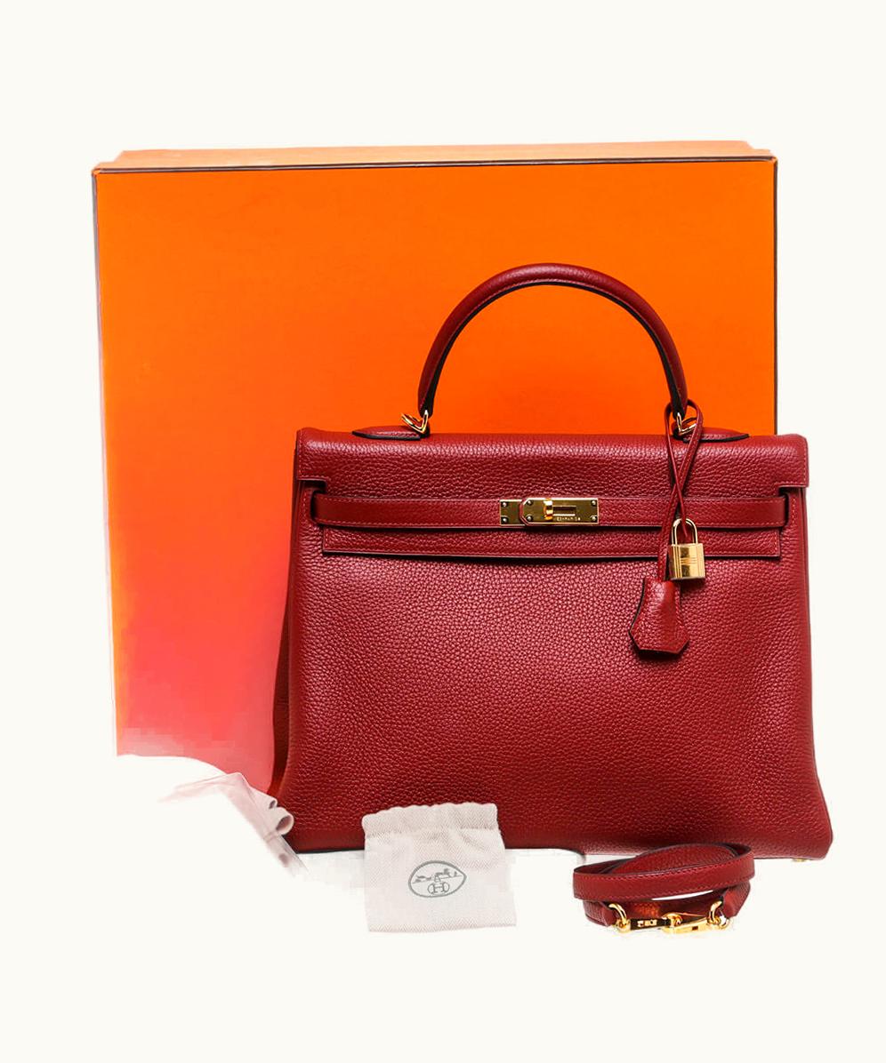 Hermès Hermès Kelly 35cm - Rouge H - Togo - Retourne - Gold (GHW)