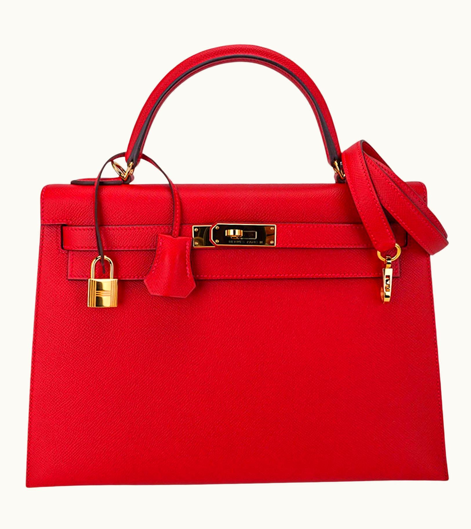 Hermès Hermès Kelly 35cm - Rouge Casaque - Clemence - Retourne - Gold (GHW)