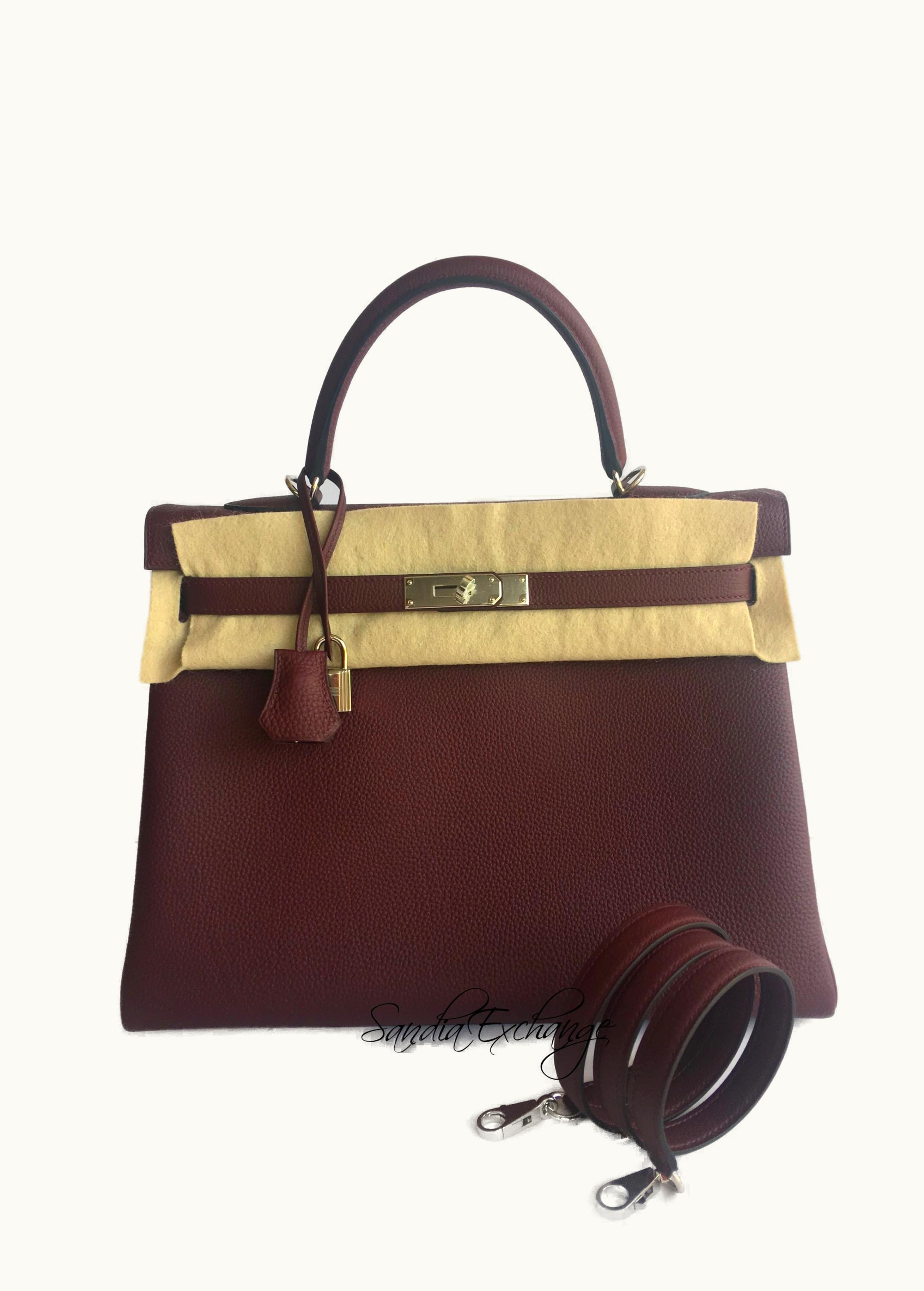 Hermès Hermès Kelly 35cm - Bordeaux - Epsom - Sellier - Palladium (PHW)
