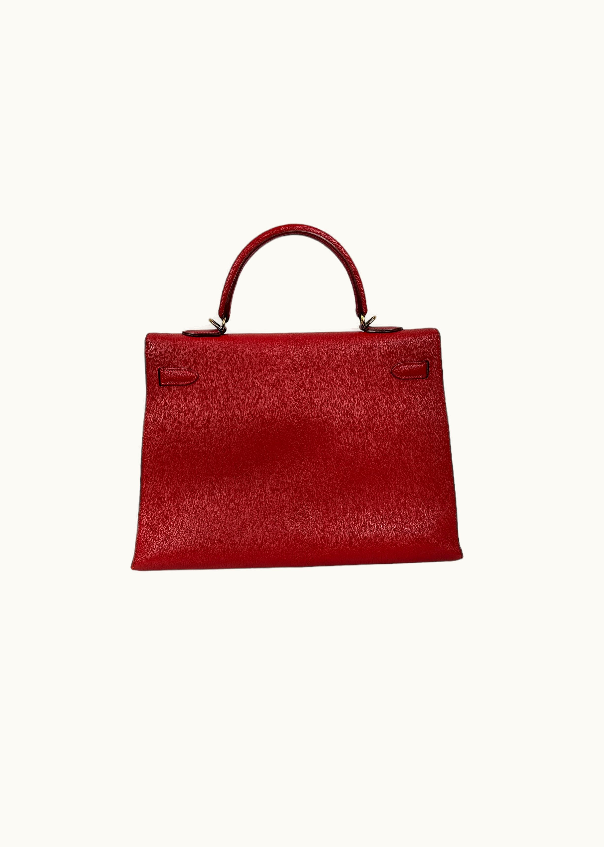 Hermès Hermès Kelly 35cm - Rouge Vif - Swift - Sellier - Gold (GHW)
