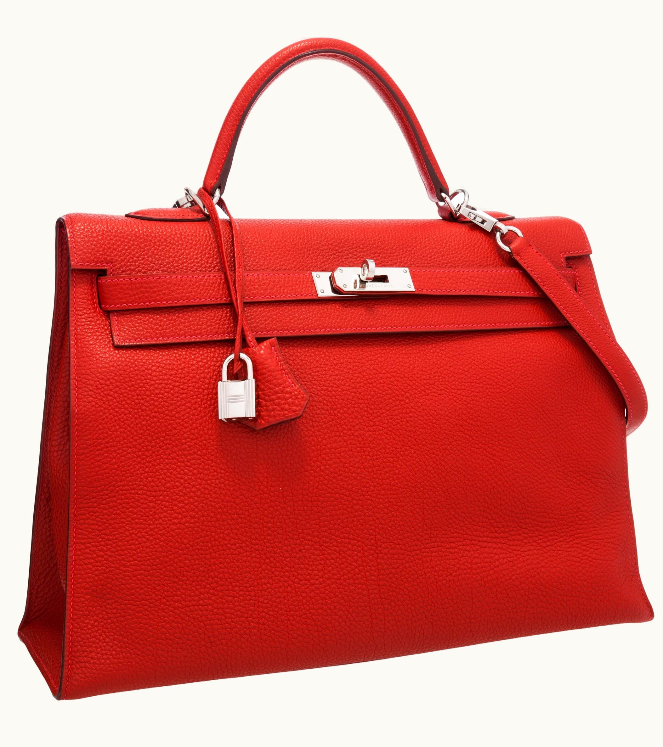 Hermès Hermès Kelly 35cm - Vermillion - Epsom - Sellier - Palladium (PHW)