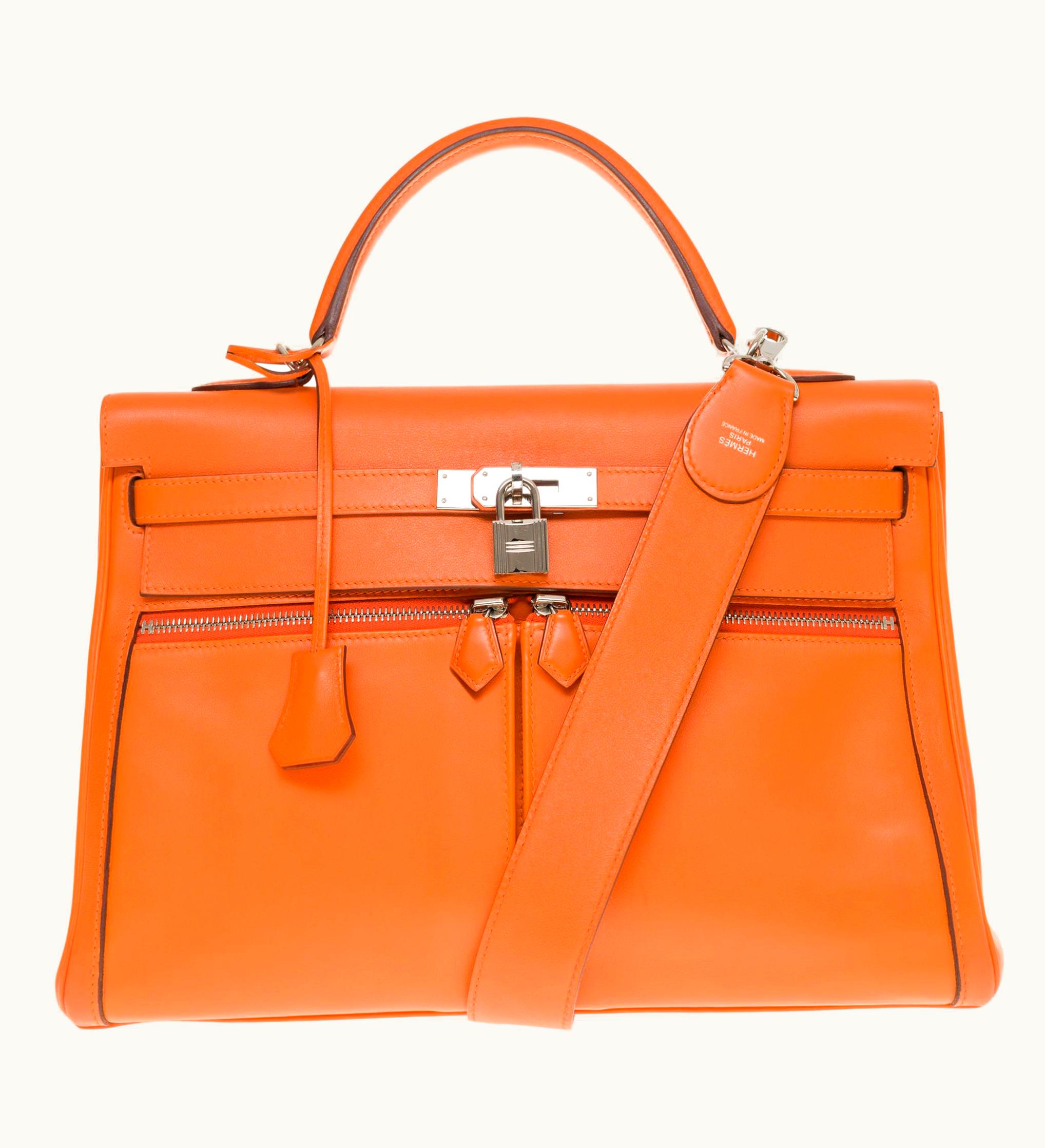 Hermès Hermès Kelly 35cm - Orange - Epsom - Retourne - Palladium (PHW)