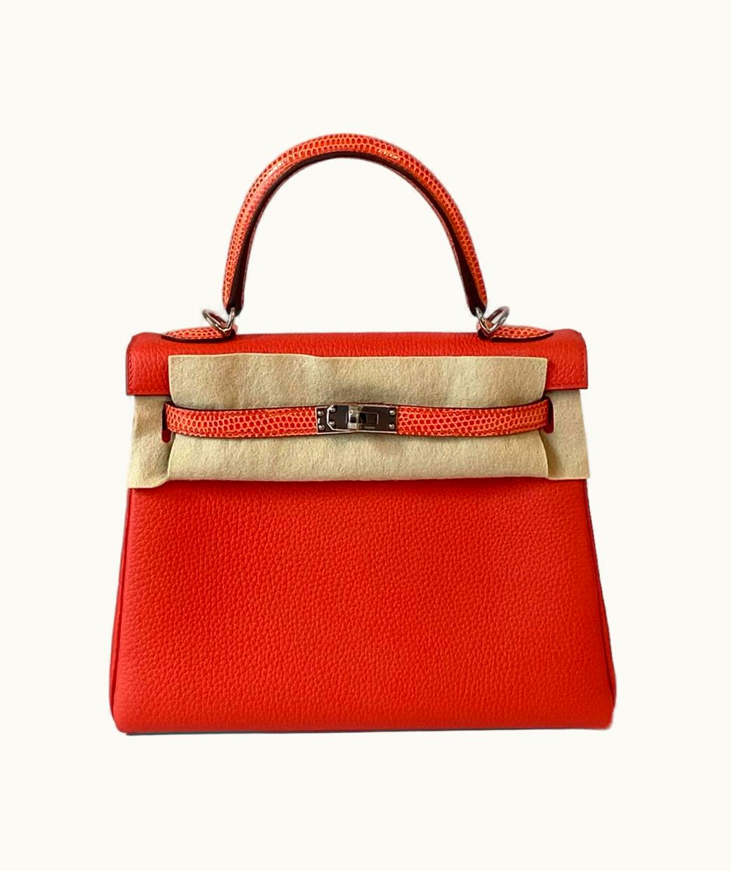 Hermès Hermès Kelly 35cm - Orange Poppy - Epsom - Sellier - Palladium (PHW)