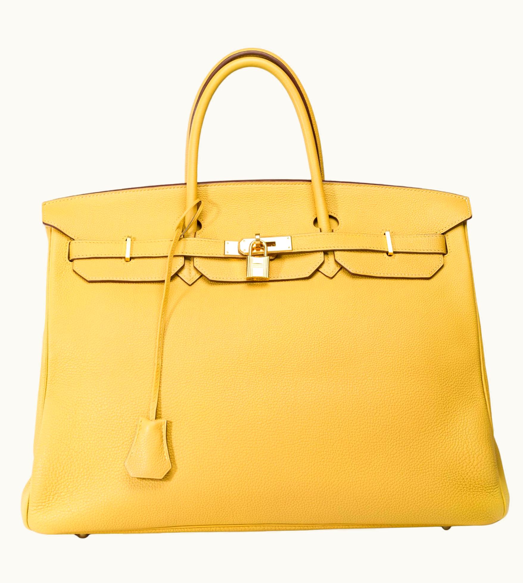 Hermès Hermès Kelly 35cm - Jaune Poussin - Swift - Sellier - Gold (GHW)