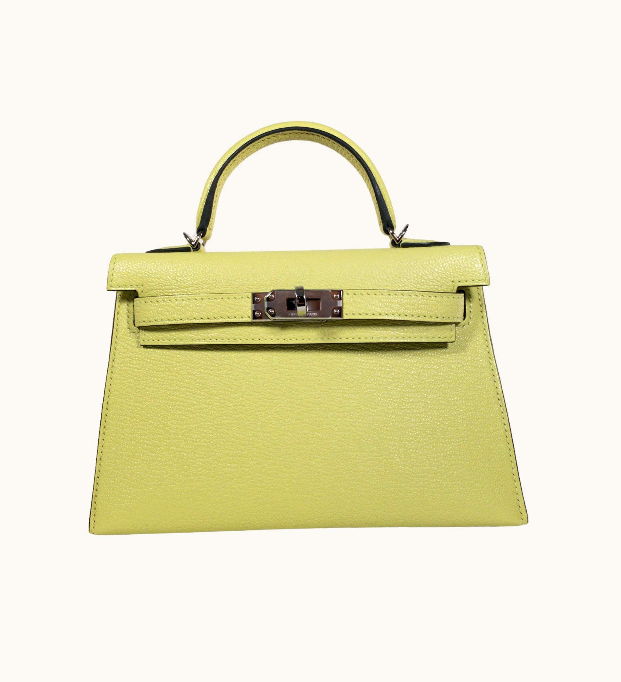 Hermès Hermès Kelly 35cm - Jaune Bourgeon - Swift - Sellier - Palladium (PHW)