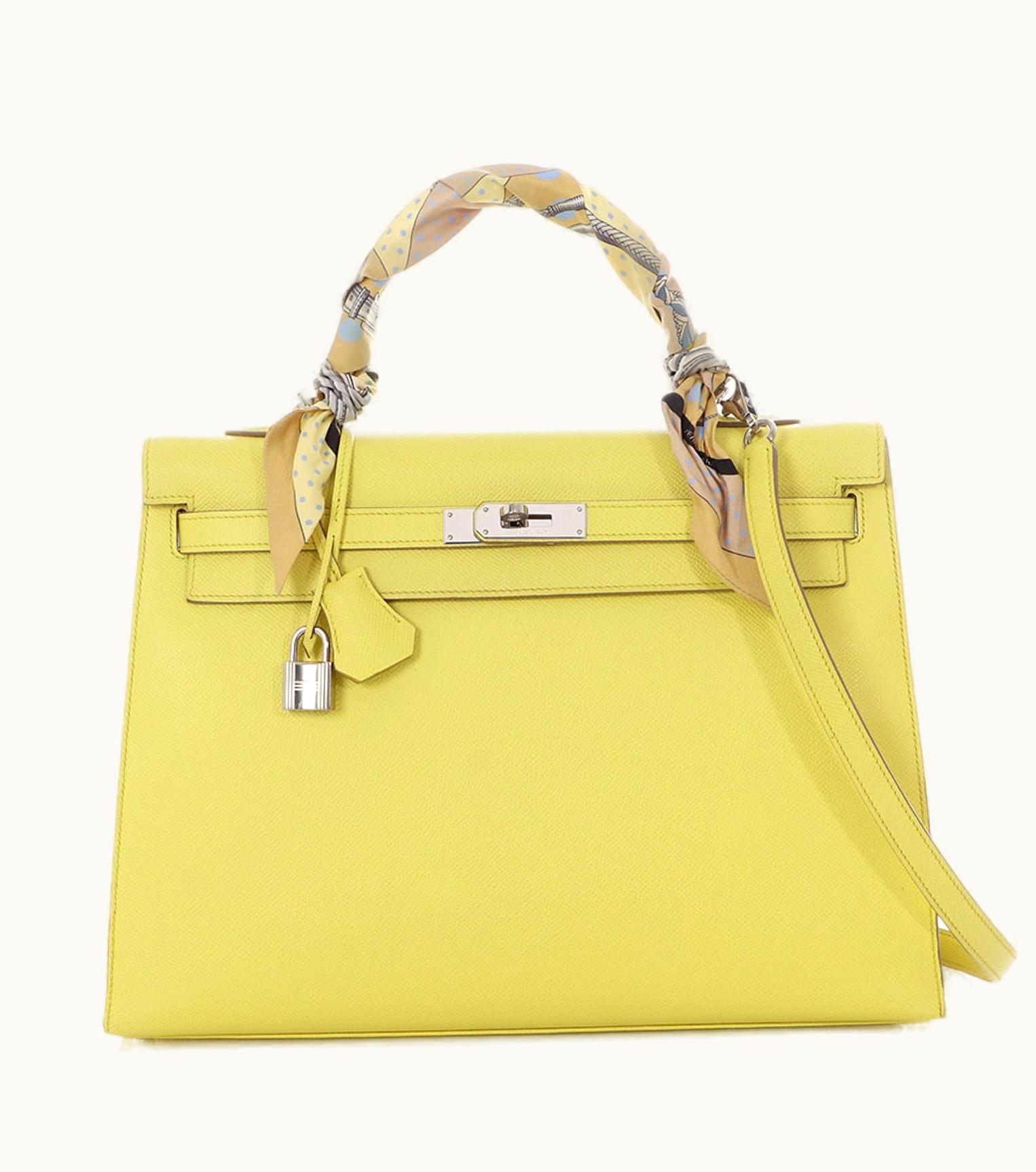 Hermès Hermès Kelly 35cm - Soufre - Epsom - Sellier - Palladium (PHW)