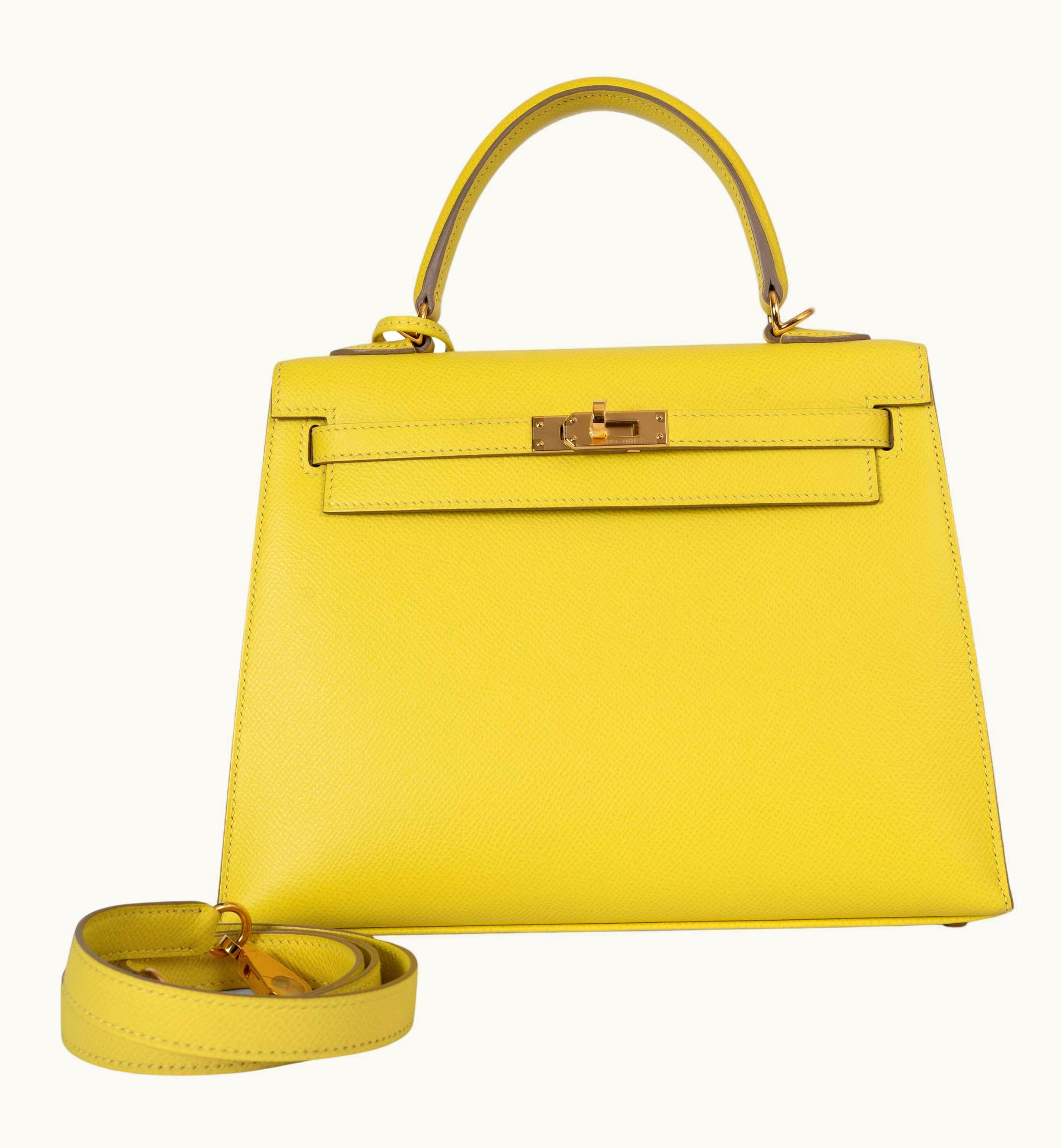 Hermès Hermès Kelly 35cm - Lime - Clemence - Sellier - Gold (GHW)