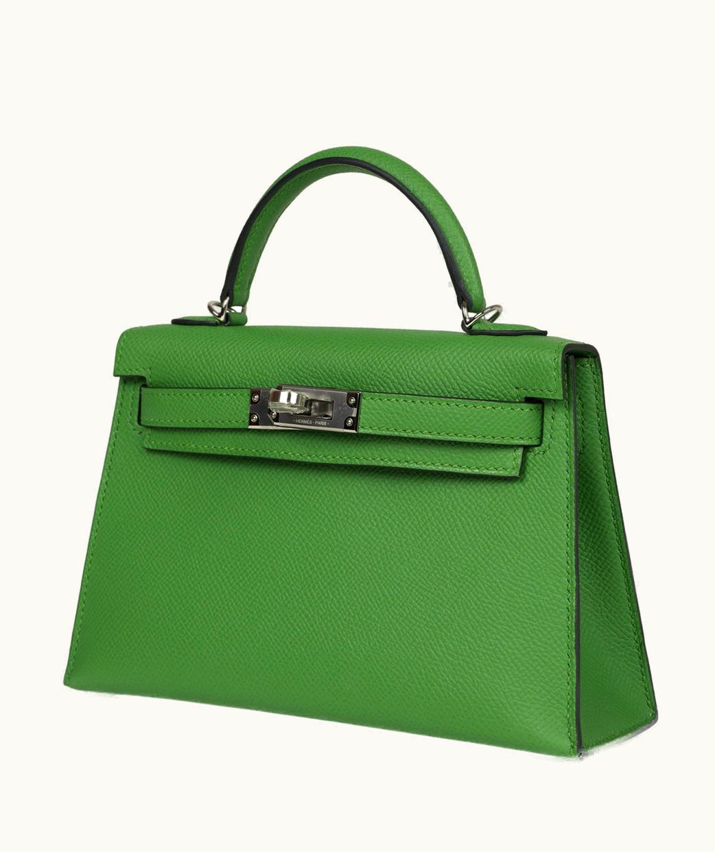 Hermès Hermès Kelly 35cm - Vert Yucca - Clemence - Sellier - Palladium (PHW)