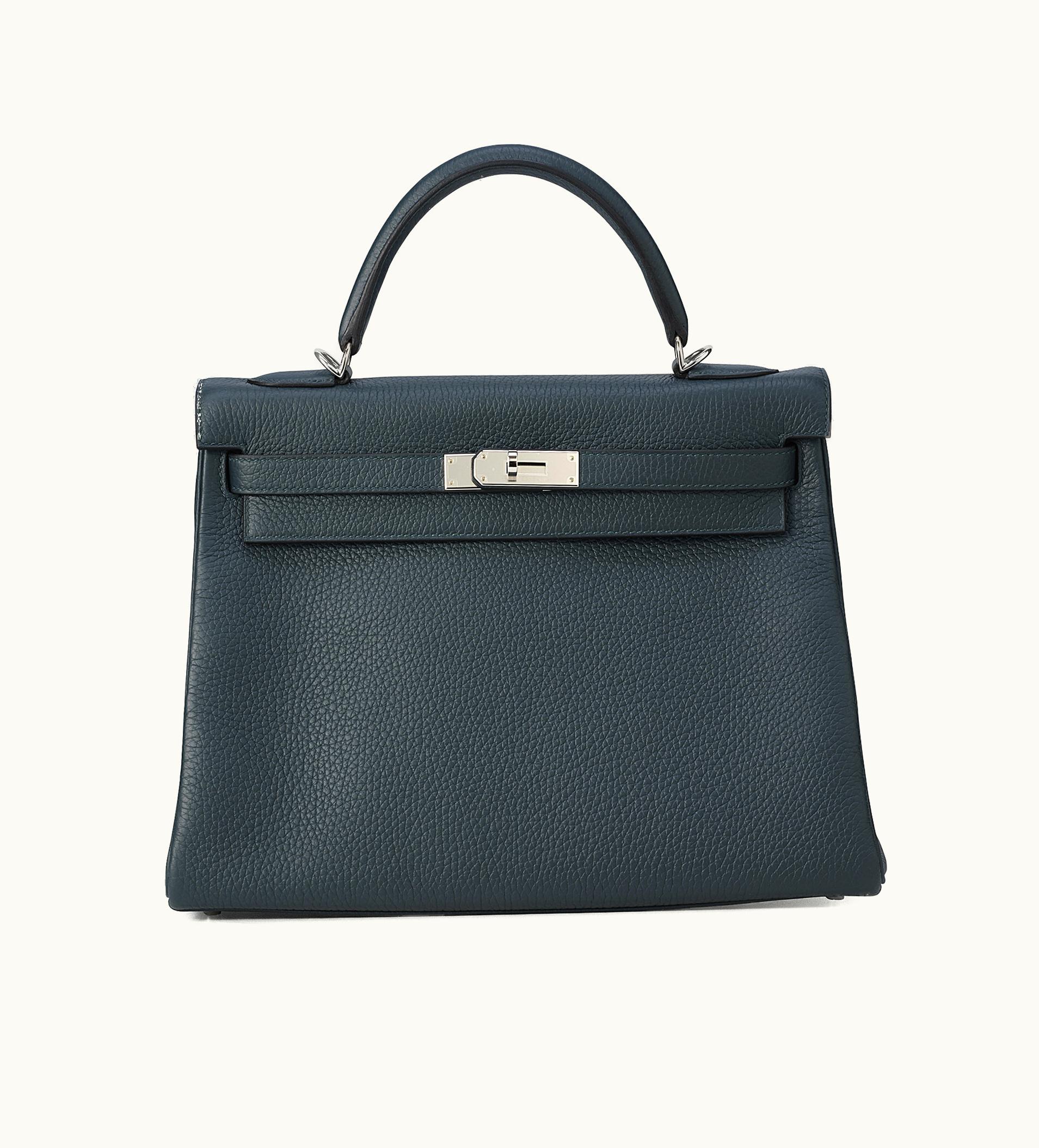 Hermès Hermès Kelly 35cm - Vert Cypres - Swift - Sellier - Palladium (PHW)