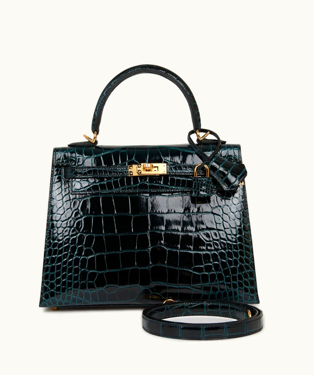 Hermès Hermès Kelly 35cm - Vert Rousseau - Clemence - Sellier - Gold (GHW)