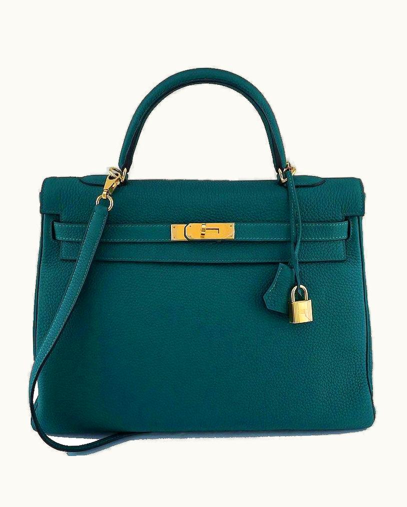 Hermès Hermès Kelly 35cm - Malachite - Togo - Retourne - Gold (GHW)