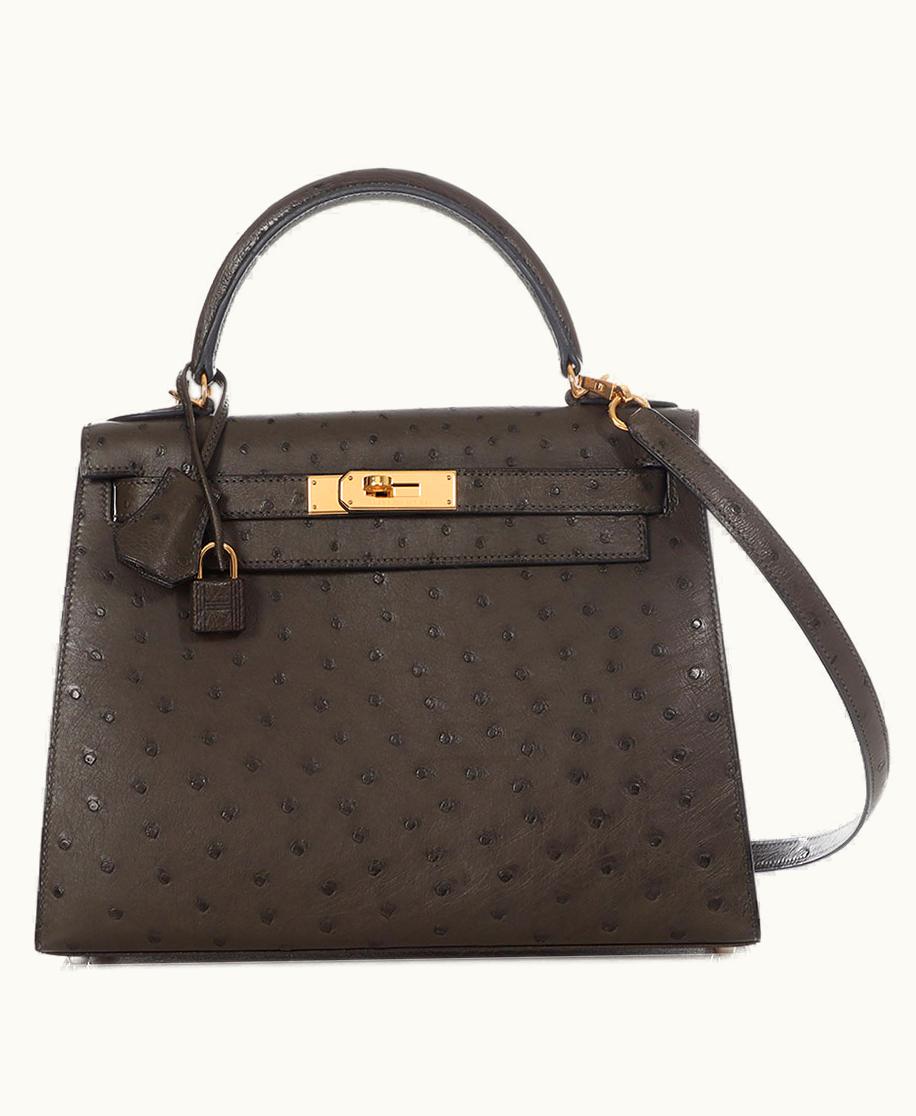 Hermès Hermès Kelly 35cm - Vert Olive - Swift - Sellier - Gold (GHW)