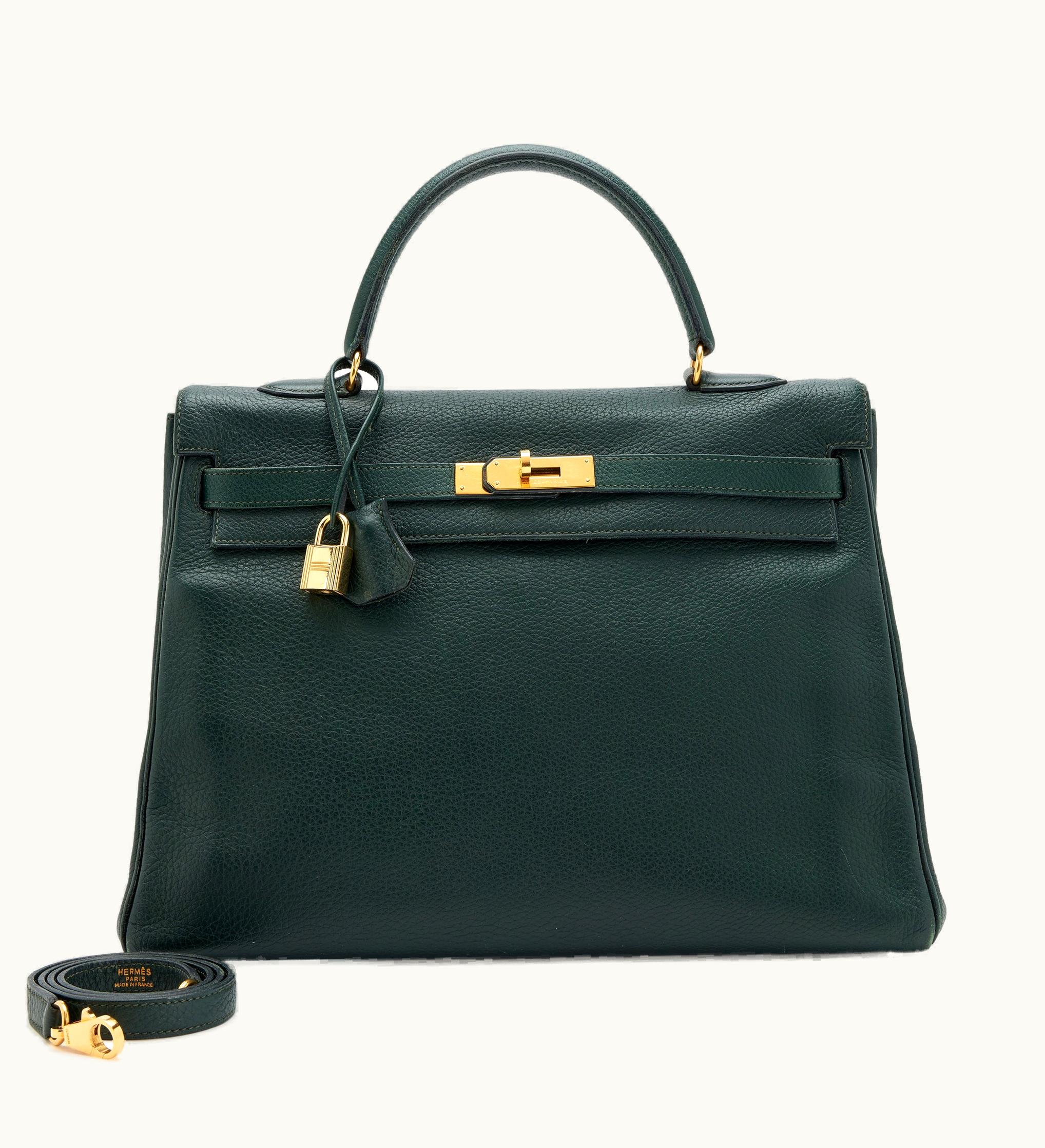 Hermès Hermès Kelly 35cm - Vert Fonce - Togo - Retourne - Gold (GHW)