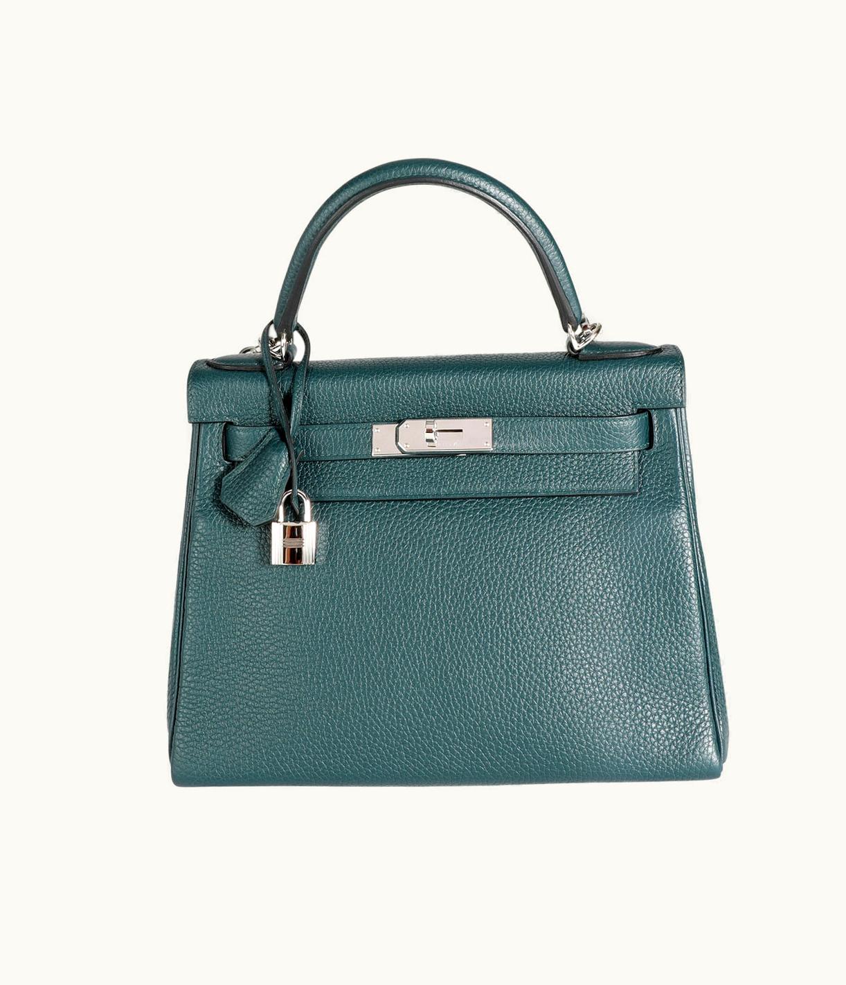 Hermès Hermès Kelly 35cm - Vert Cypress - Clemence - Retourne - Palladium (PHW)