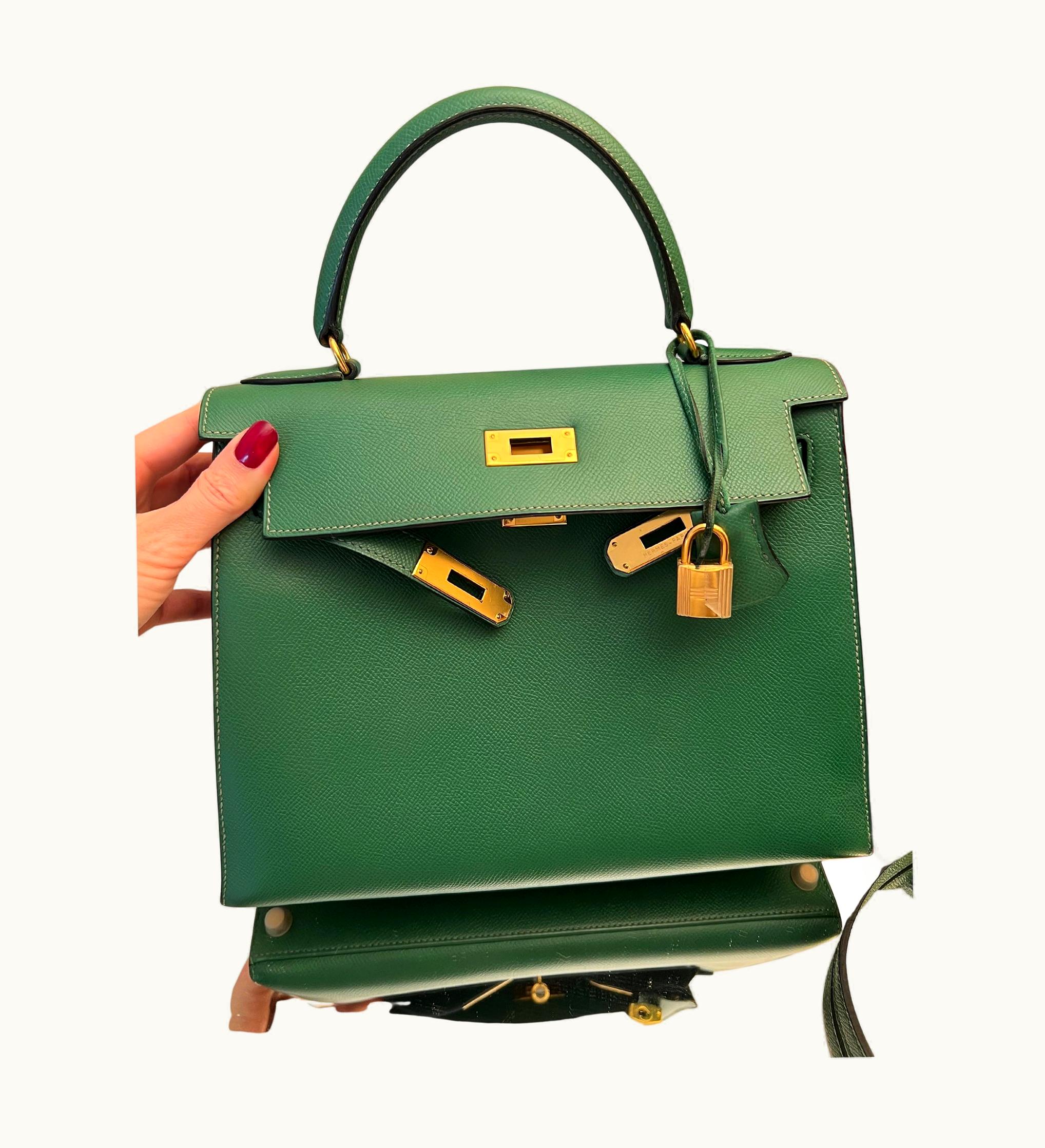 Hermès Hermès Kelly 35cm - Cactus - Togo - Sellier - Gold (GHW)