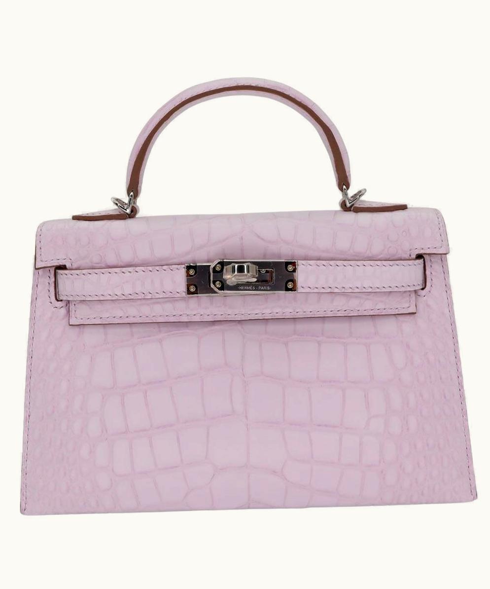 Hermès Hermès Kelly 35cm - Mauve Pale - Swift - Retourne - Palladium (PHW)