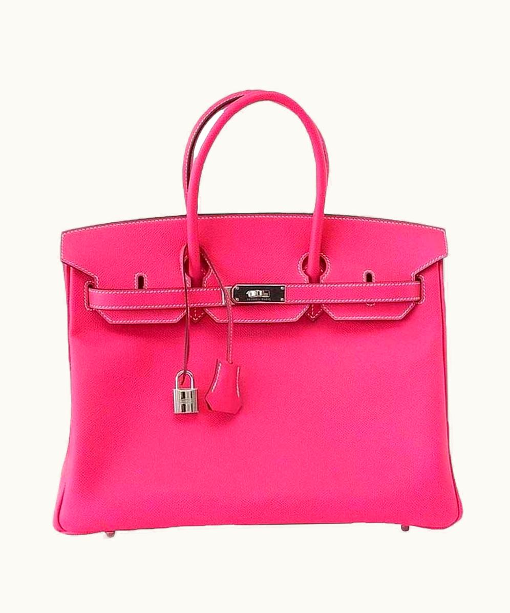 Hermès Hermès Kelly 35cm - Rose Tyrien - Clemence - Retourne - Palladium (PHW)