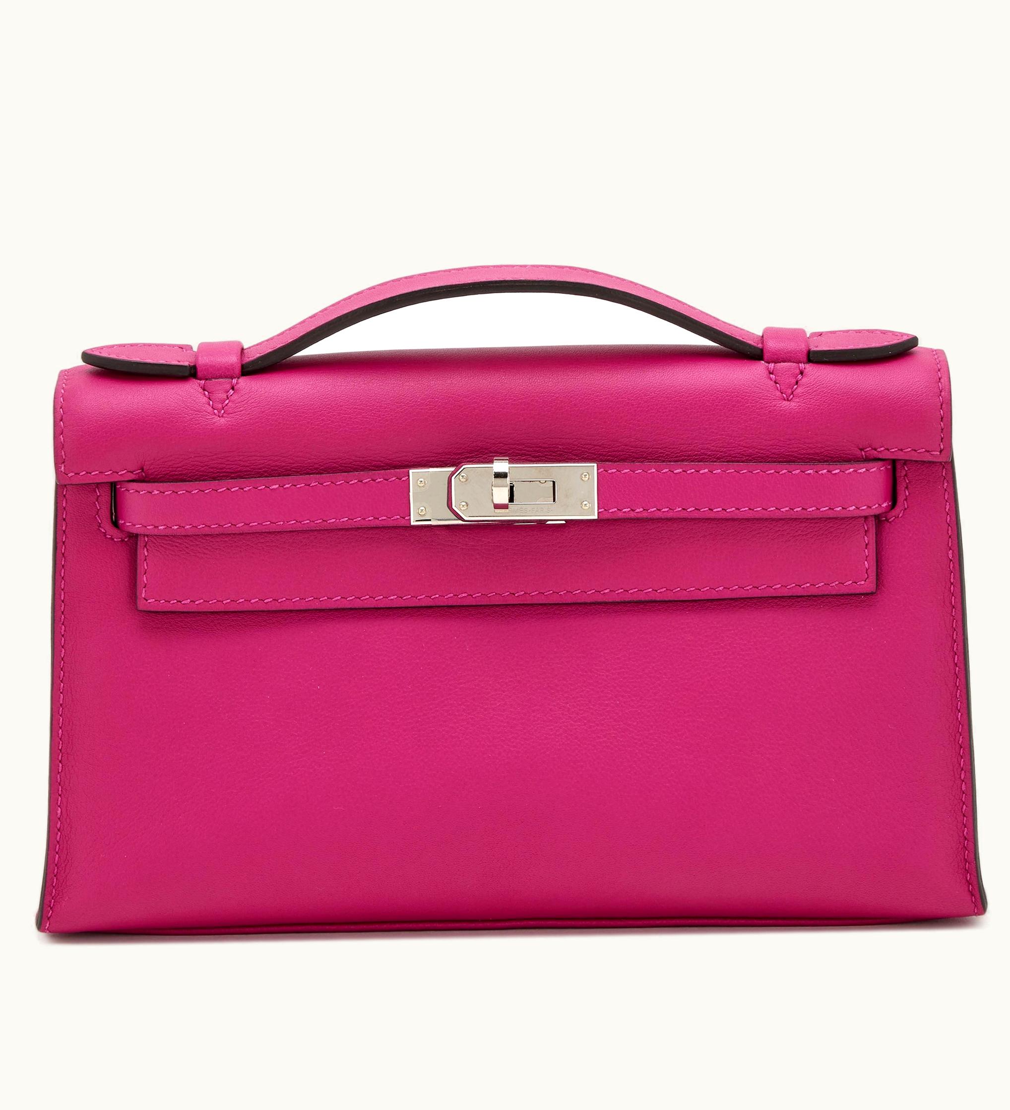Hermès Hermès Kelly 35cm - Rose Pourpre - Swift - Retourne - Palladium (PHW)