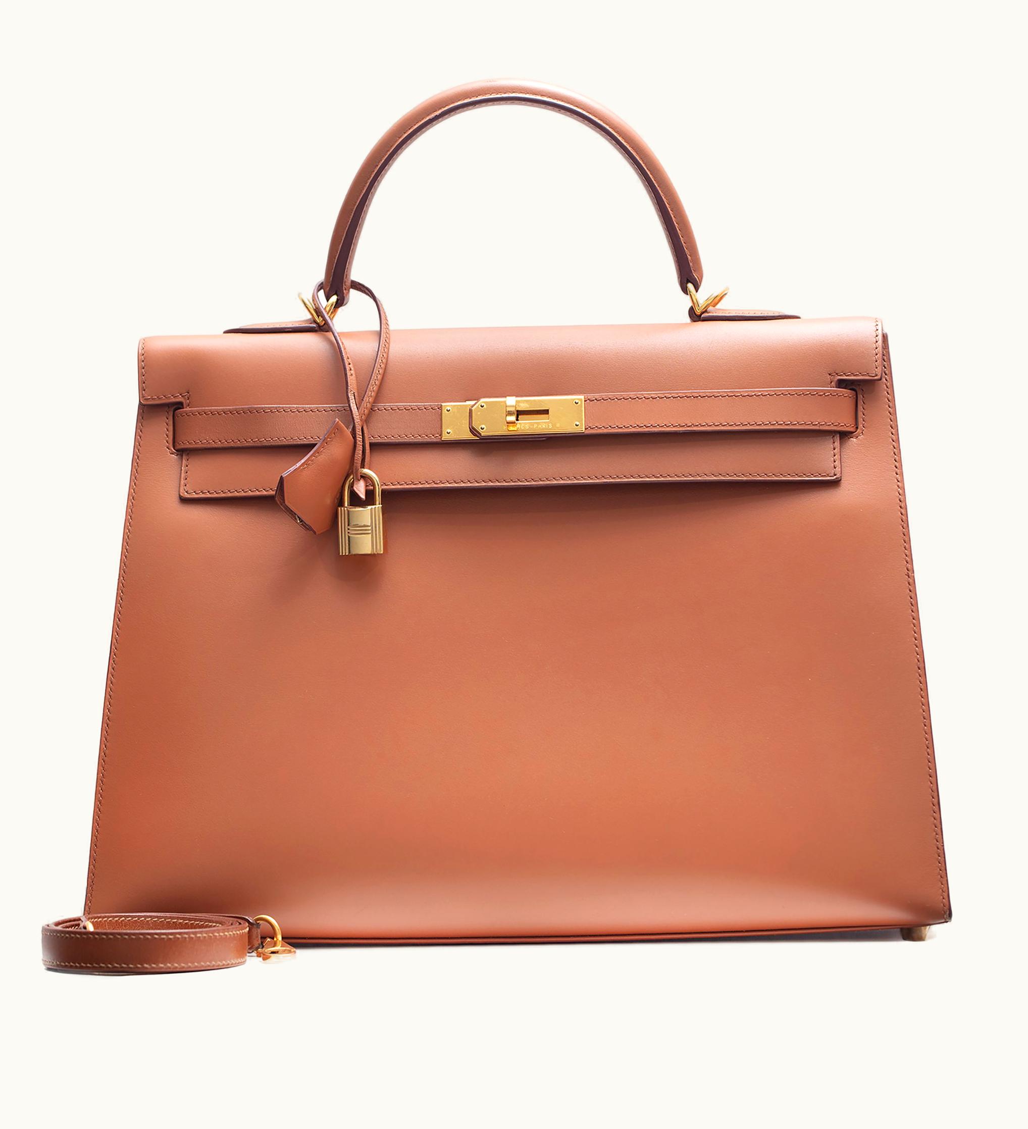 Hermès Hermès Kelly 35cm - Alezan - Swift - Sellier - Gold (GHW)