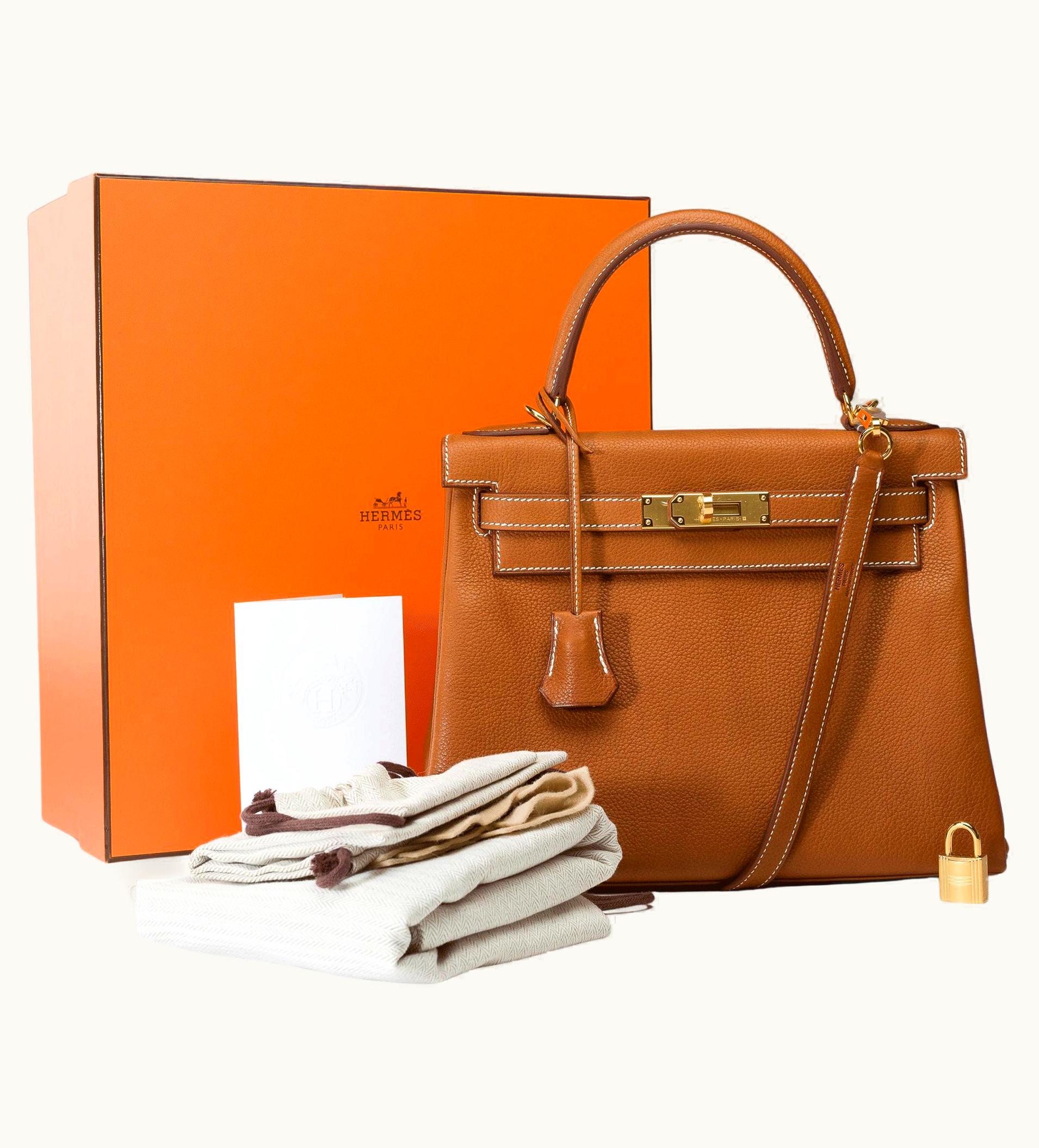 Hermès Hermès Kelly 35cm - Fauve - Swift - Retourne - Gold (GHW)