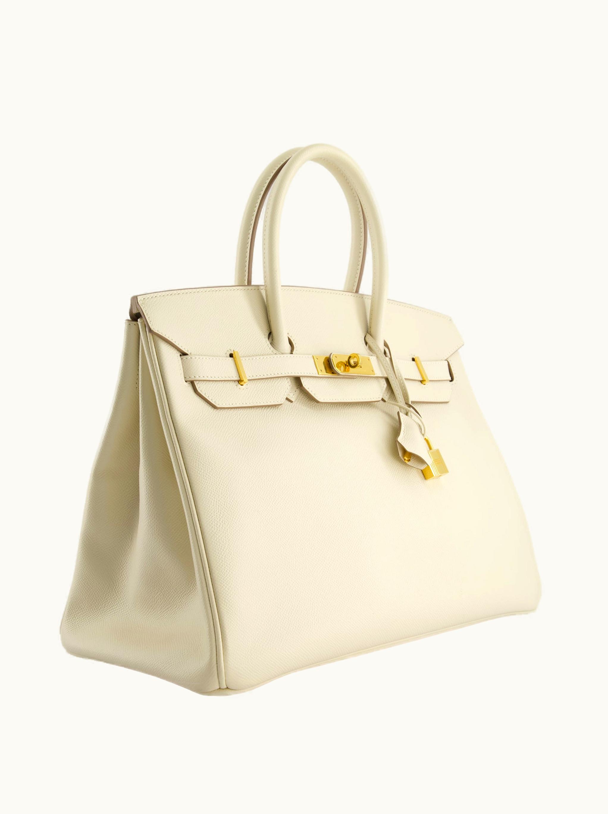 Hermès Hermès Kelly 35cm - Craie - Swift - Retourne - Gold (GHW)