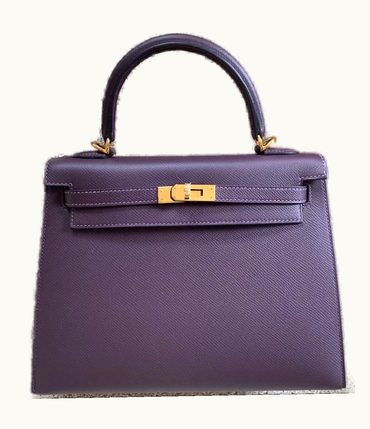 Hermès Hermès Kelly 35cm - Raisin - Clemence - Sellier - Gold (GHW)