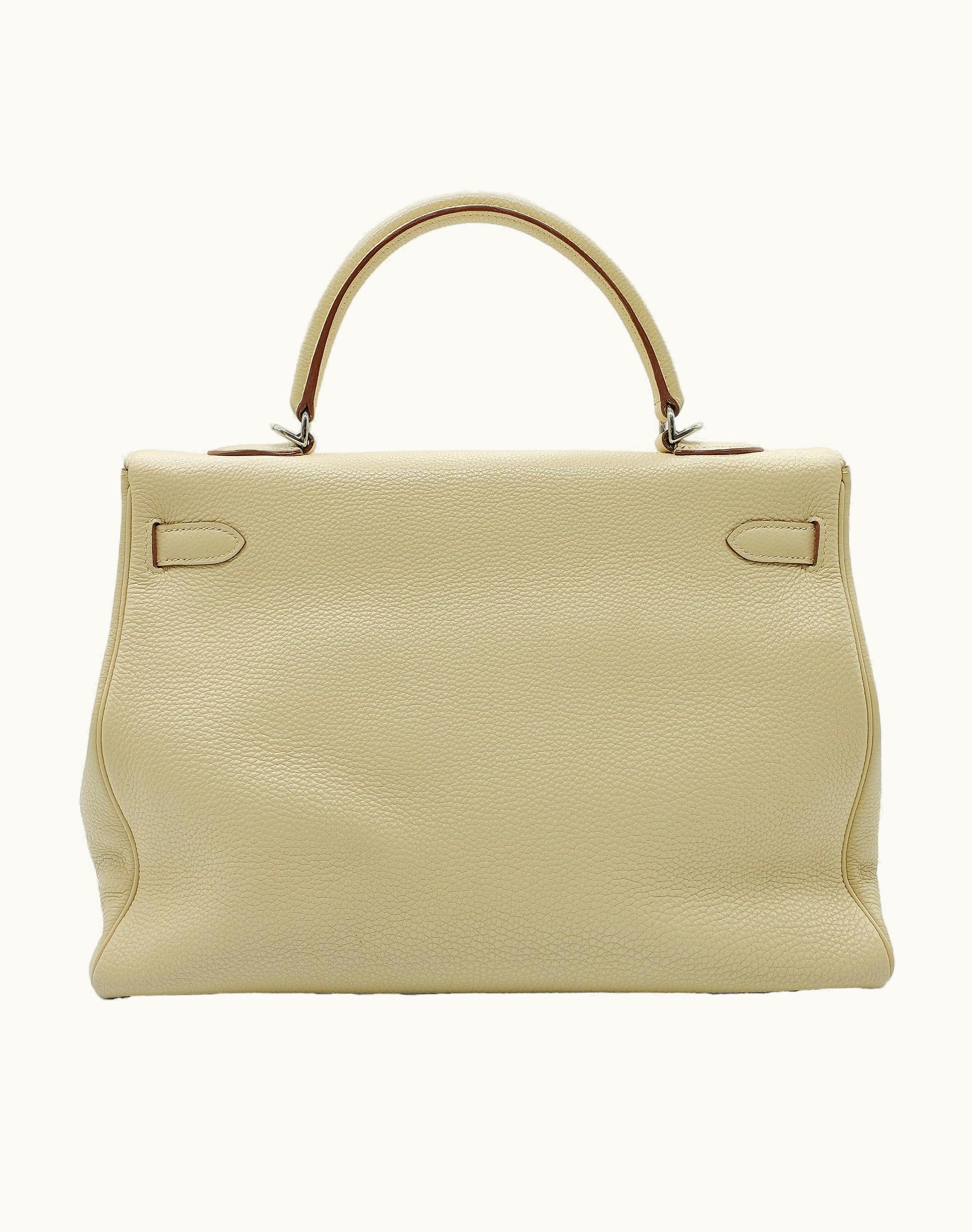 Hermès Hermès Kelly 35cm - Parchemin - Swift - Retourne - Palladium (PHW)