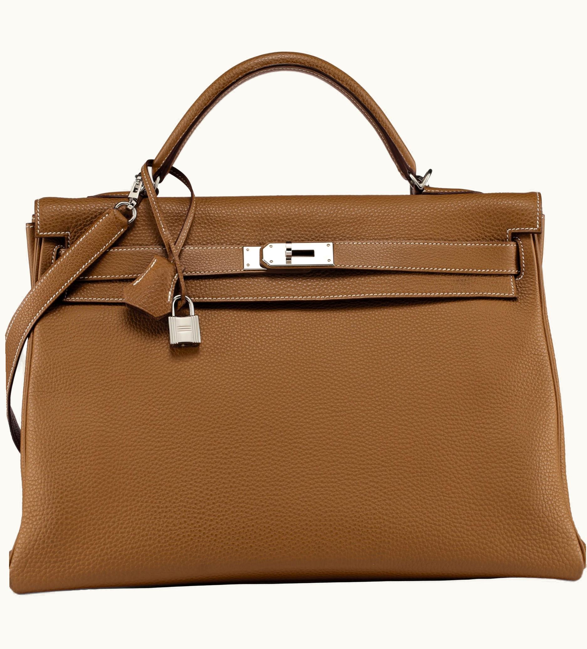 Hermès Hermès Kelly 35cm - Tabac Camel - Clemence - Retourne - Palladium (PHW)