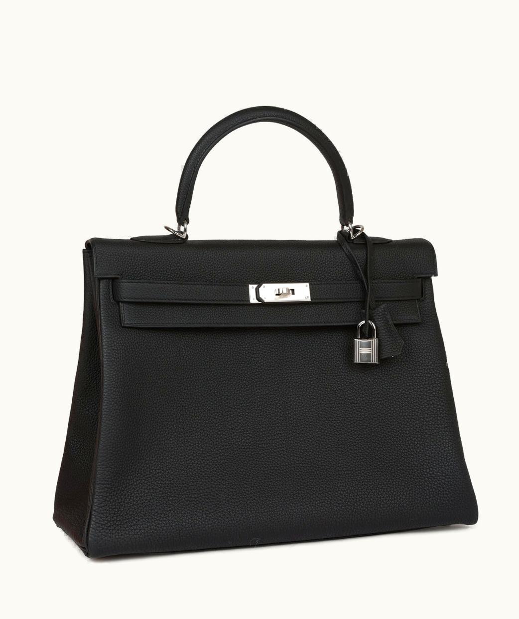 Hermès Hermès Kelly 35cm - Black - Epsom - Retourne - Palladium (PHW)