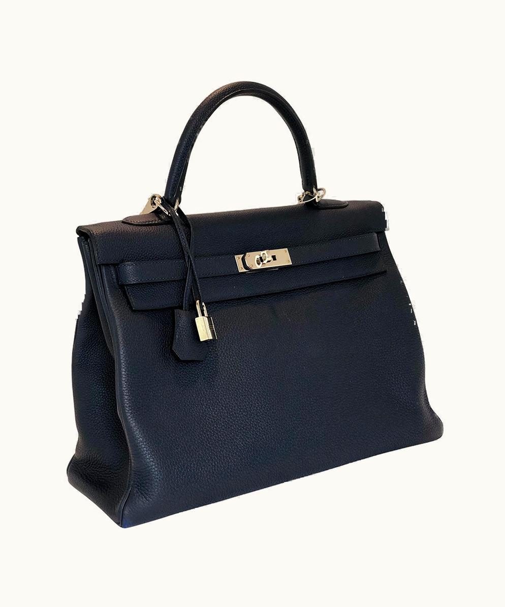 Hermès Hermès Kelly 40cm - Bleu Nuit - Epsom - Retourne - Palladium (PHW)