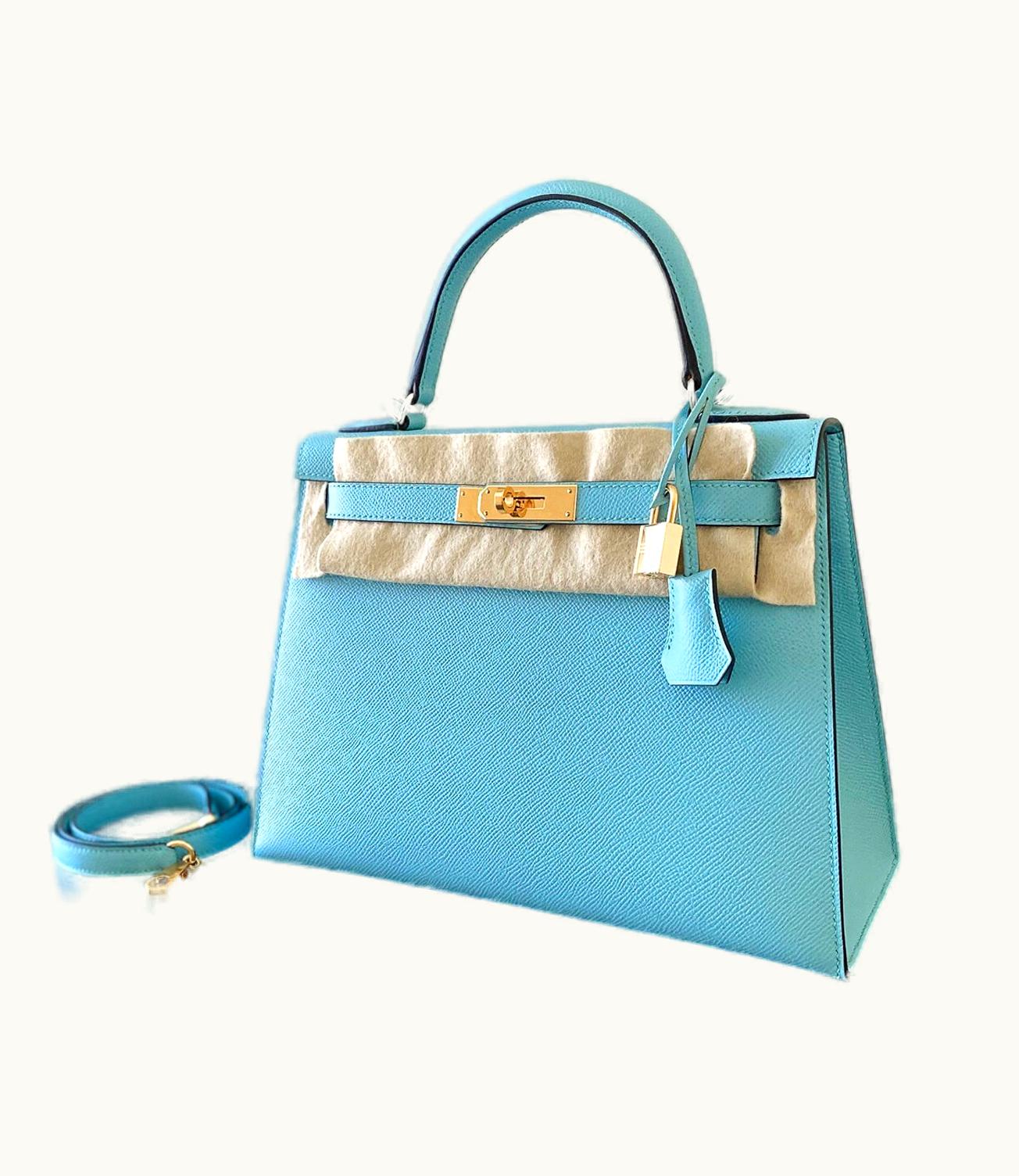 Hermès Hermès Kelly 40cm - Bleu Atoll - Epsom - Sellier - Gold (GHW)
