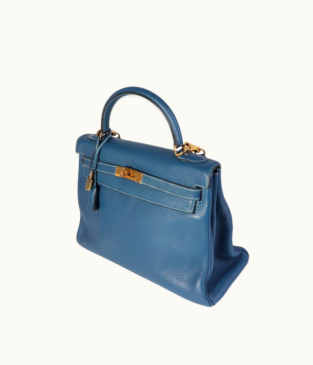Hermès Hermès Kelly 40cm - Bleu Thalassa - Swift - Retourne - Gold (GHW)