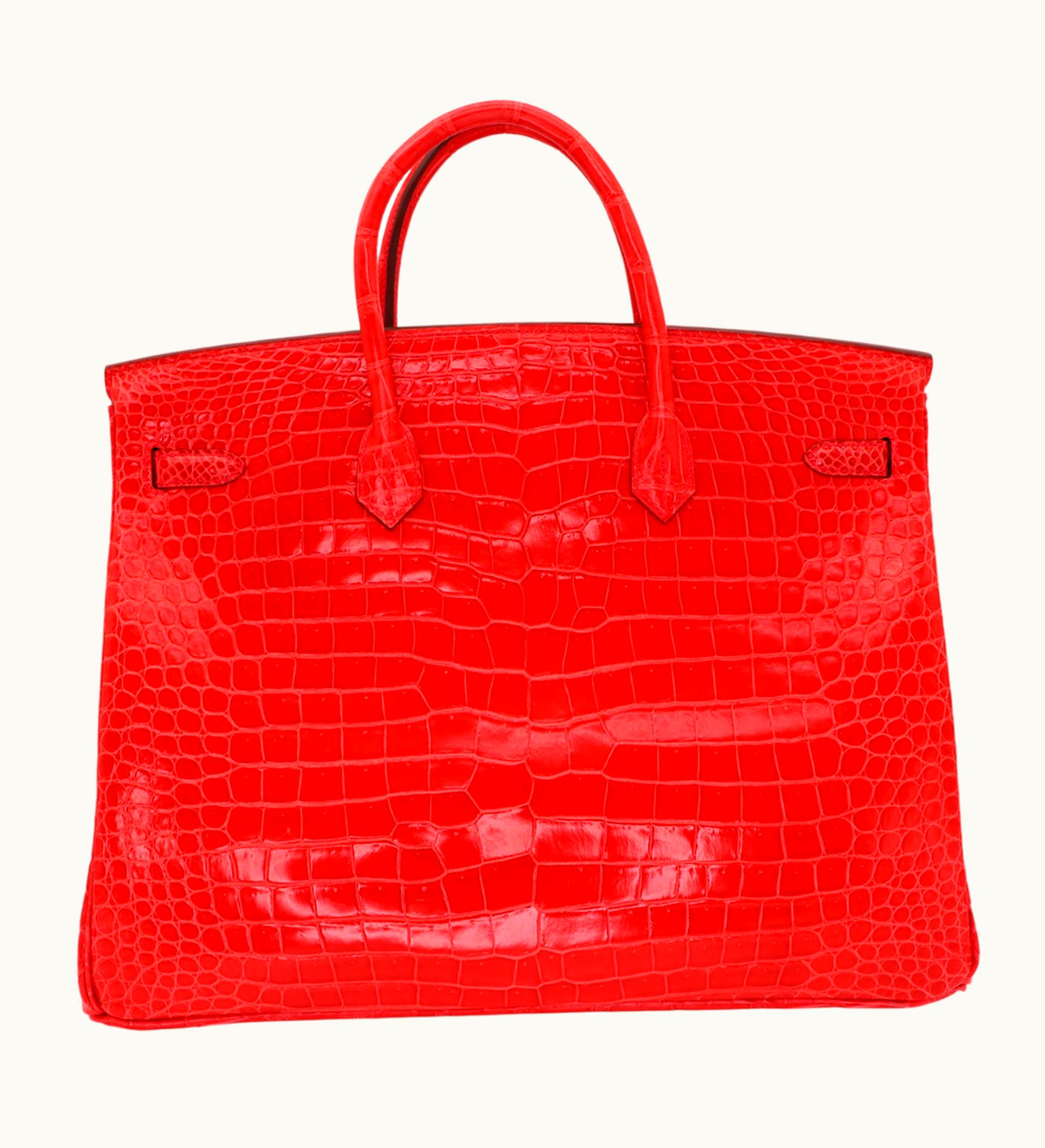 Hermès Hermès Kelly 40cm - Geranium - Swift - Sellier - Palladium (PHW)