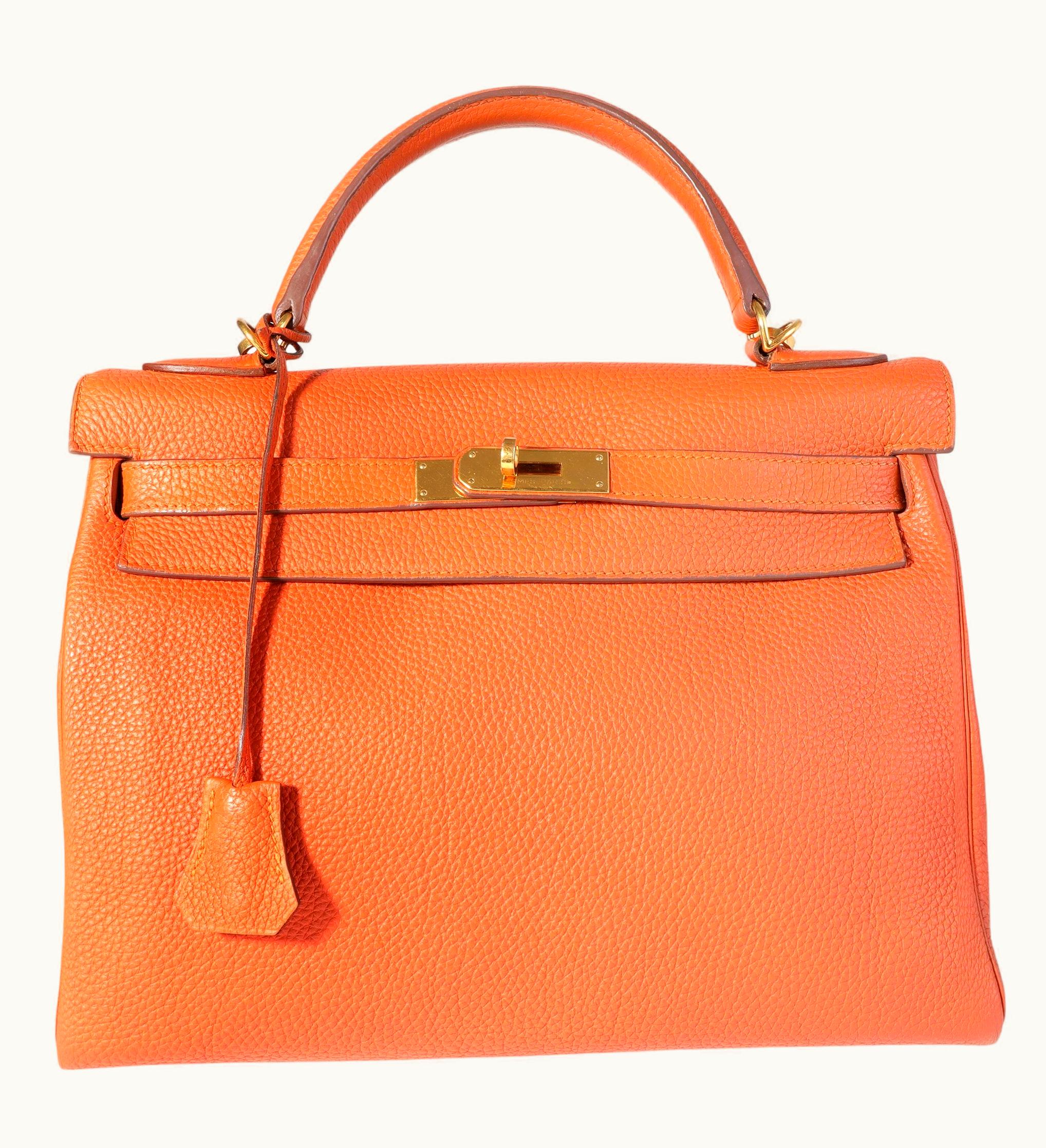 Hermès Hermès Kelly 40cm - Orange - Epsom - Sellier - Gold (GHW)