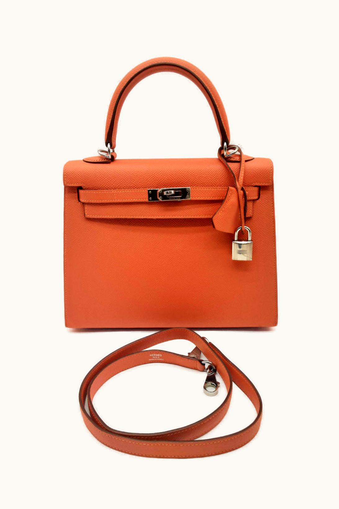 Hermès Hermès Kelly 40cm - Capucine - Clemence - Sellier - Palladium (PHW)