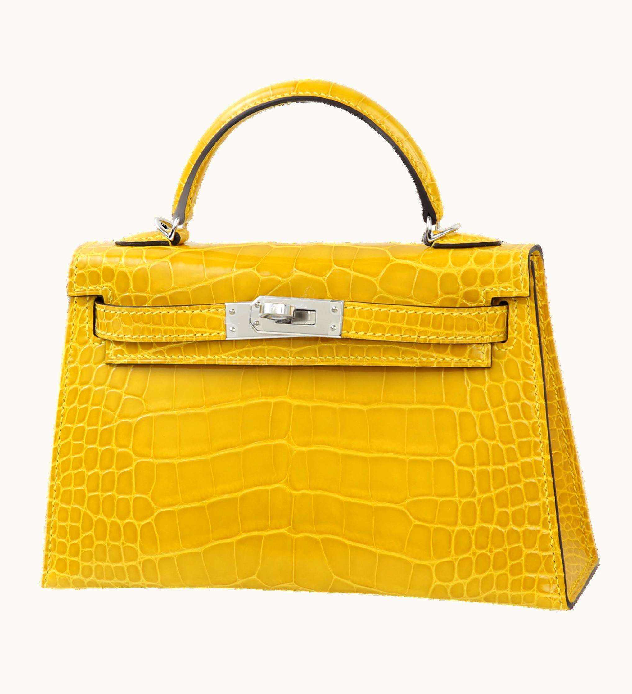 Hermès Hermès Kelly 40cm - Mimosa - Clemence - Sellier - Palladium (PHW)
