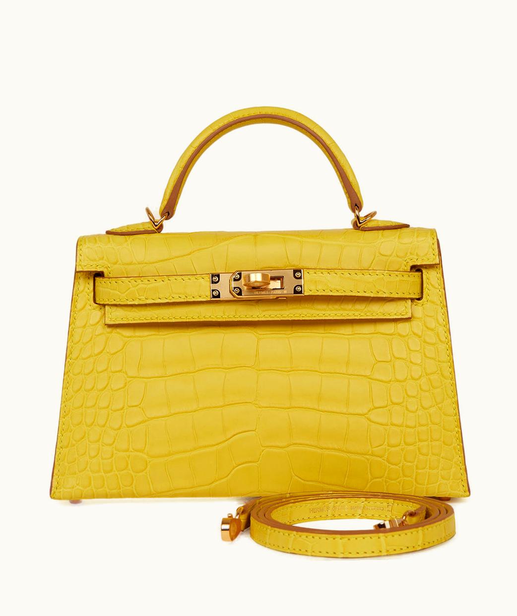 Hermès Hermès Kelly 40cm - Mimosa - Swift - Sellier - Gold (GHW)