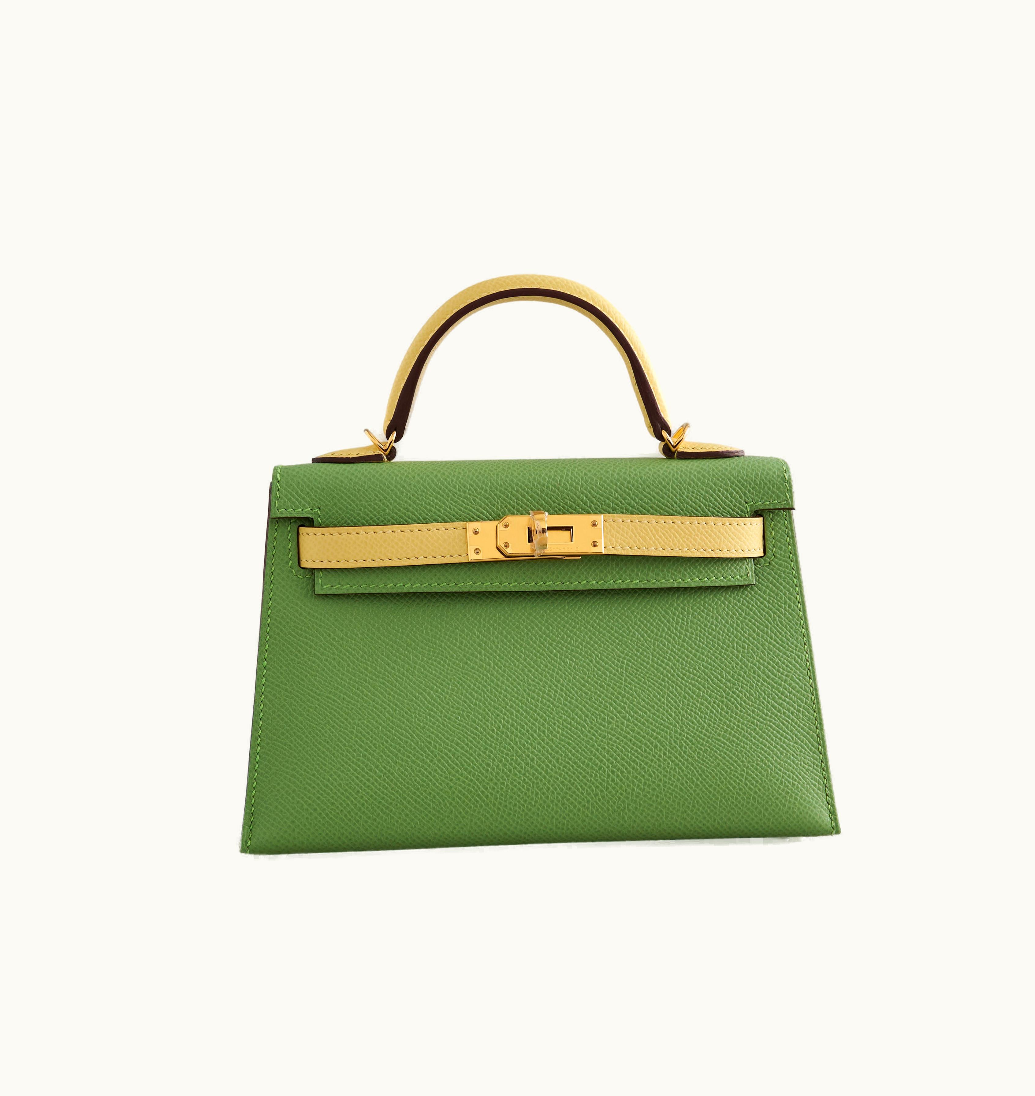 Hermès Hermès Kelly 40cm - Vert Criquet - Clemence - Sellier - Gold (GHW)