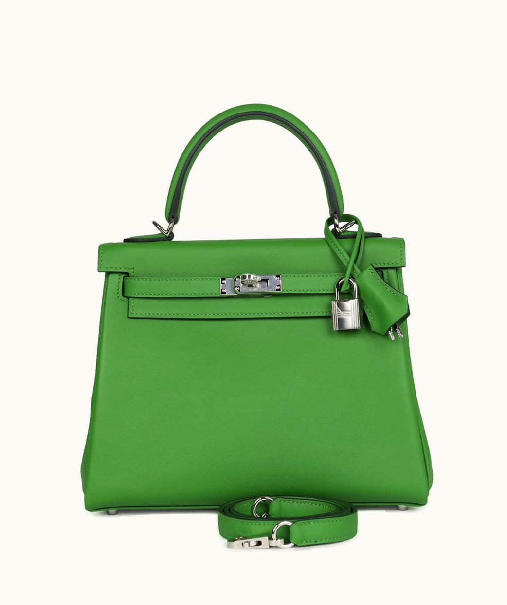 Hermès Kelly 40cm - Vert Yucca - Clemence - Retourne - Palladium (PHW)