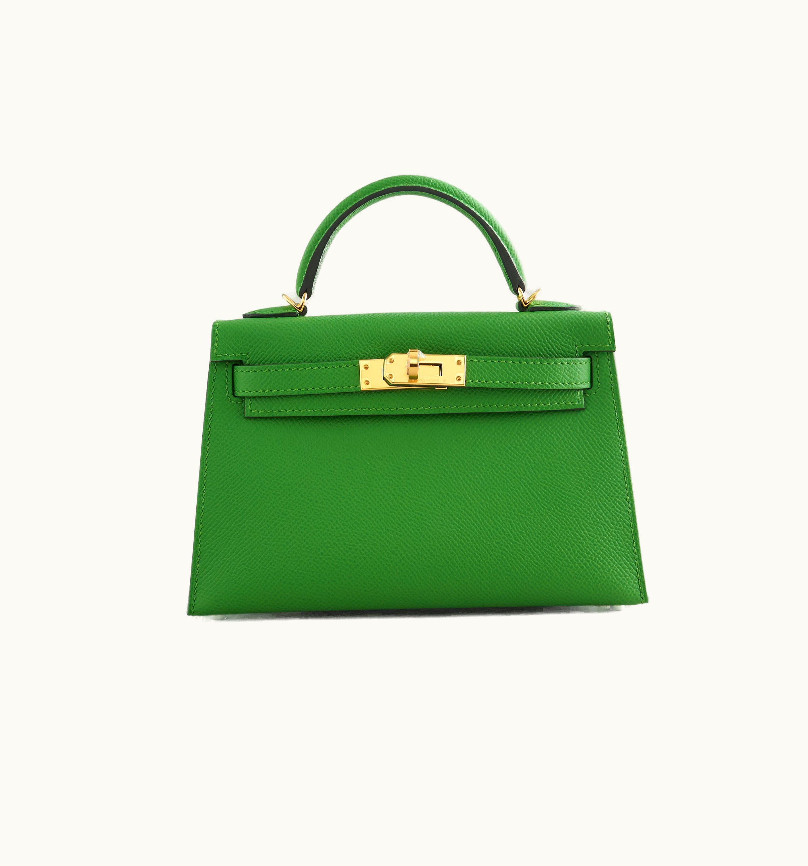 Hermès Kelly 40cm - Vert Yucca - Swift - Sellier - Gold (GHW)