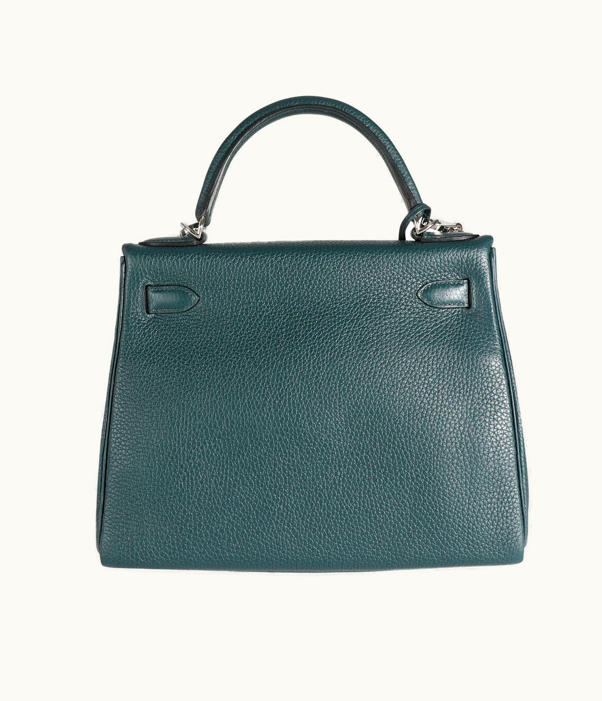 Hermès Hermès Kelly 40cm - Vert Cypres - Clemence - Retourne - Palladium (PHW)
